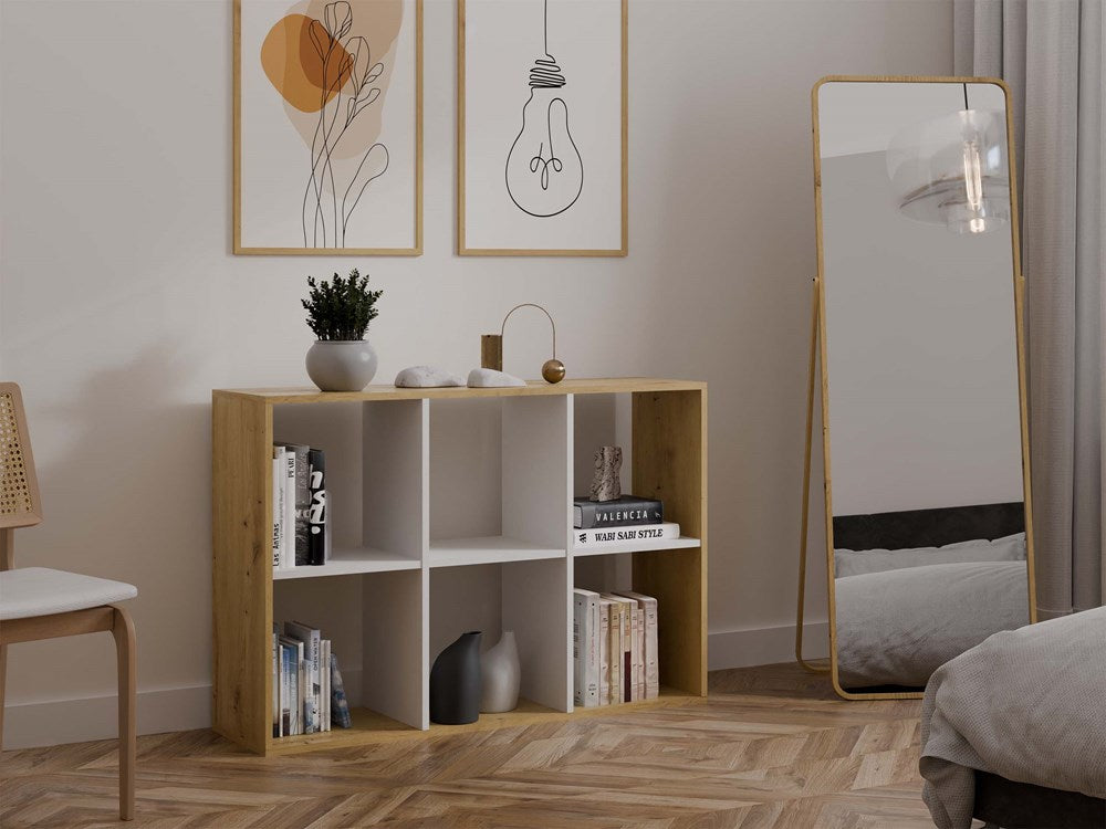 8-Regał Malax 2X3 DĄB ARTISAN BIAŁY-8