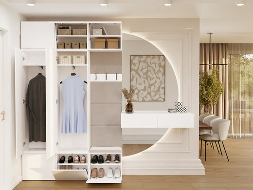 HAGA III Wardrobe 2Sz1W WHITE 2x Wardrobe + Hallway Hanger