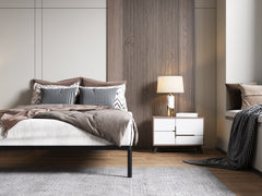 4-Stelaż Łóżka BED ALU 140x200 Metalowy Drewniane Listwy Nowoczesny CZARNY-4