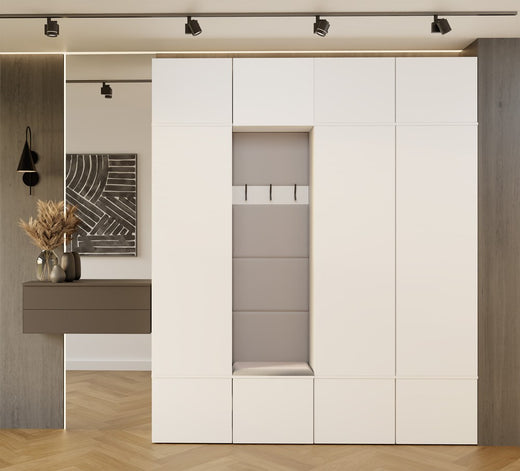 HAGA IV Wardrobe 3Sz1W WHITE 3x Wardrobe + Hallway Hanger