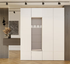 HAGA IV Wardrobe 3Sz1W WHITE 3x Wardrobe + Hallway Hanger