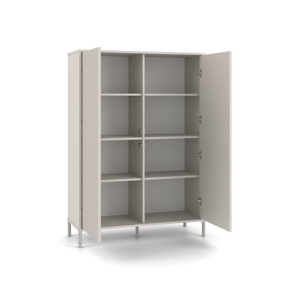 8-Witryna KAMARO 2DD SLIM/GŁADKI KASZMIR BEŻ Lamele Front Ryflowany + Klasyczny-8