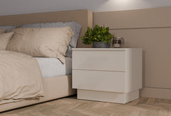 4-Szafka Nocna AMBER 2S Stolik Nocny 2 Szuflady Do Sypialni KASZMIR Beż-4
