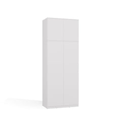 Wardrobe with Top Section SD-90 Doors Shelves WHITE for Dressing Room Bedroom Office