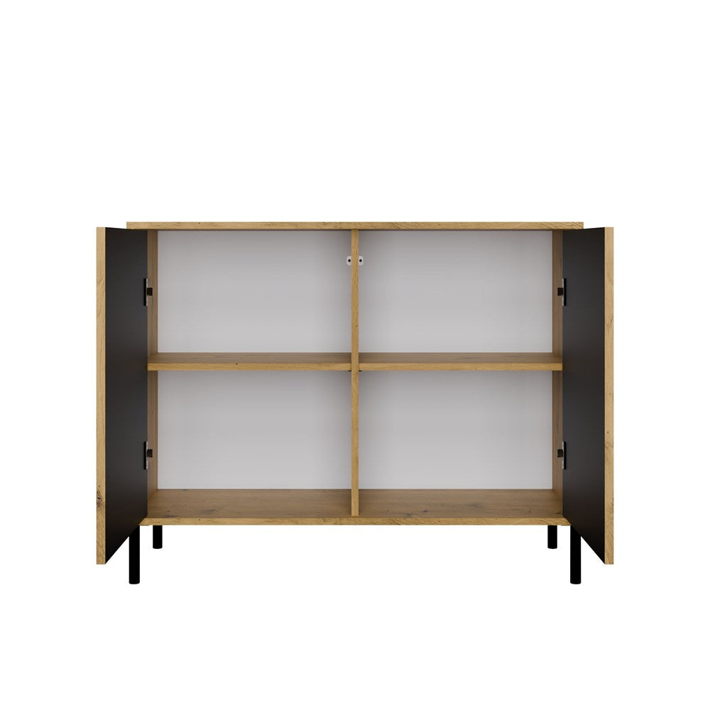 8-Komoda KAMARO 2D SLIM DĄB ARTISAN Lamele Front Ryflowany-8