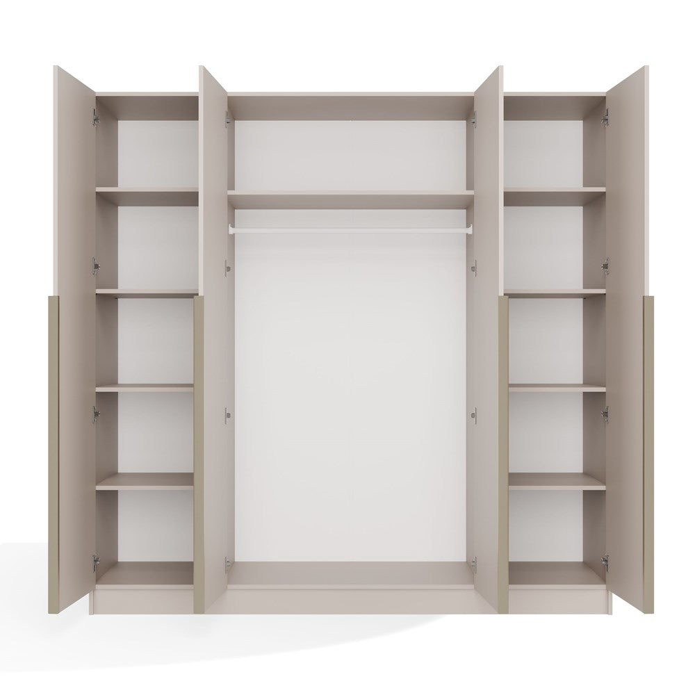 9-SZAFA SENSO 4D 200 CM 4 DRZWI ZŁOTE UCHWYTY DO SALONU SYPIALNI KASZMIR BEŻ-9