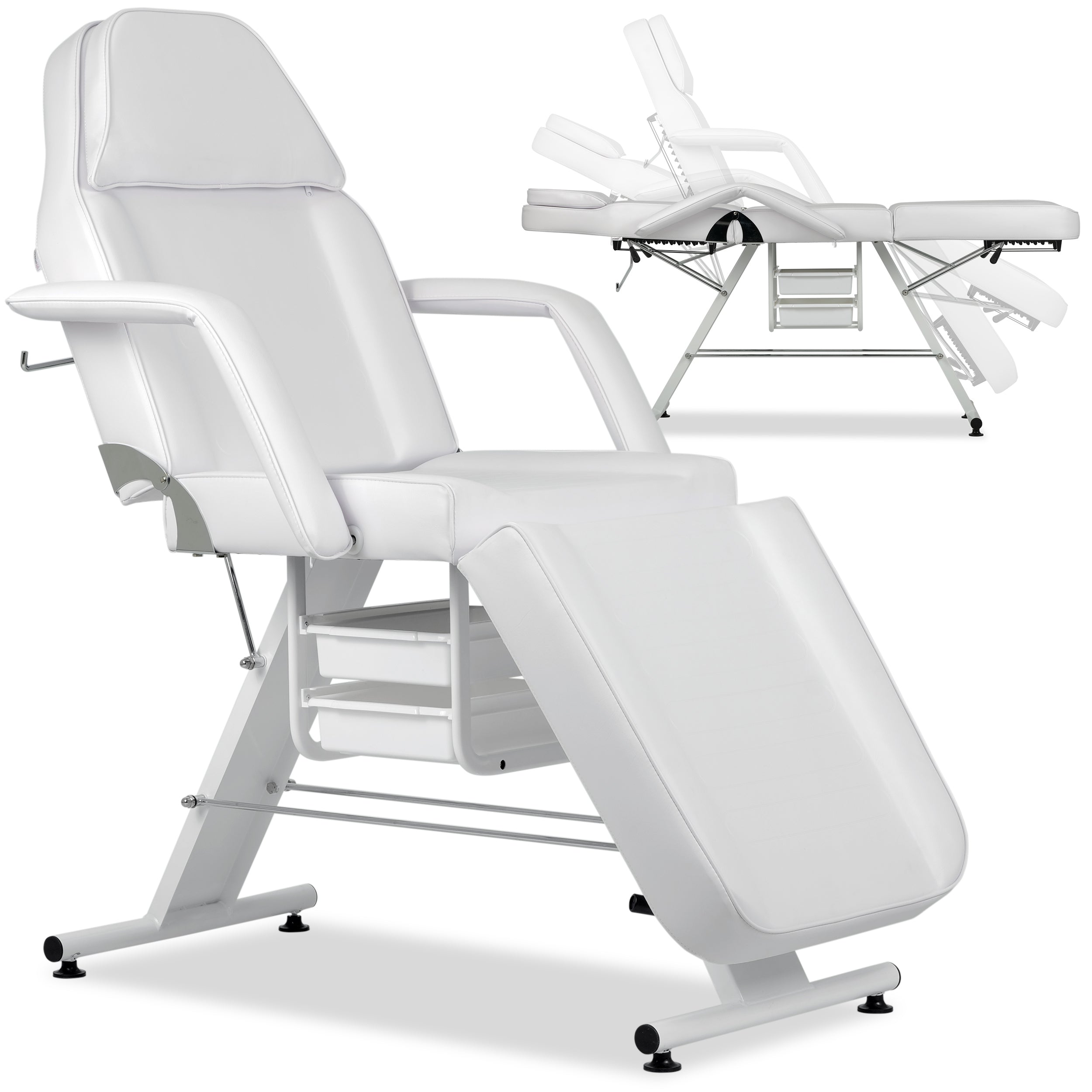 --ARIA BIANCO beauty chair with trays, white-