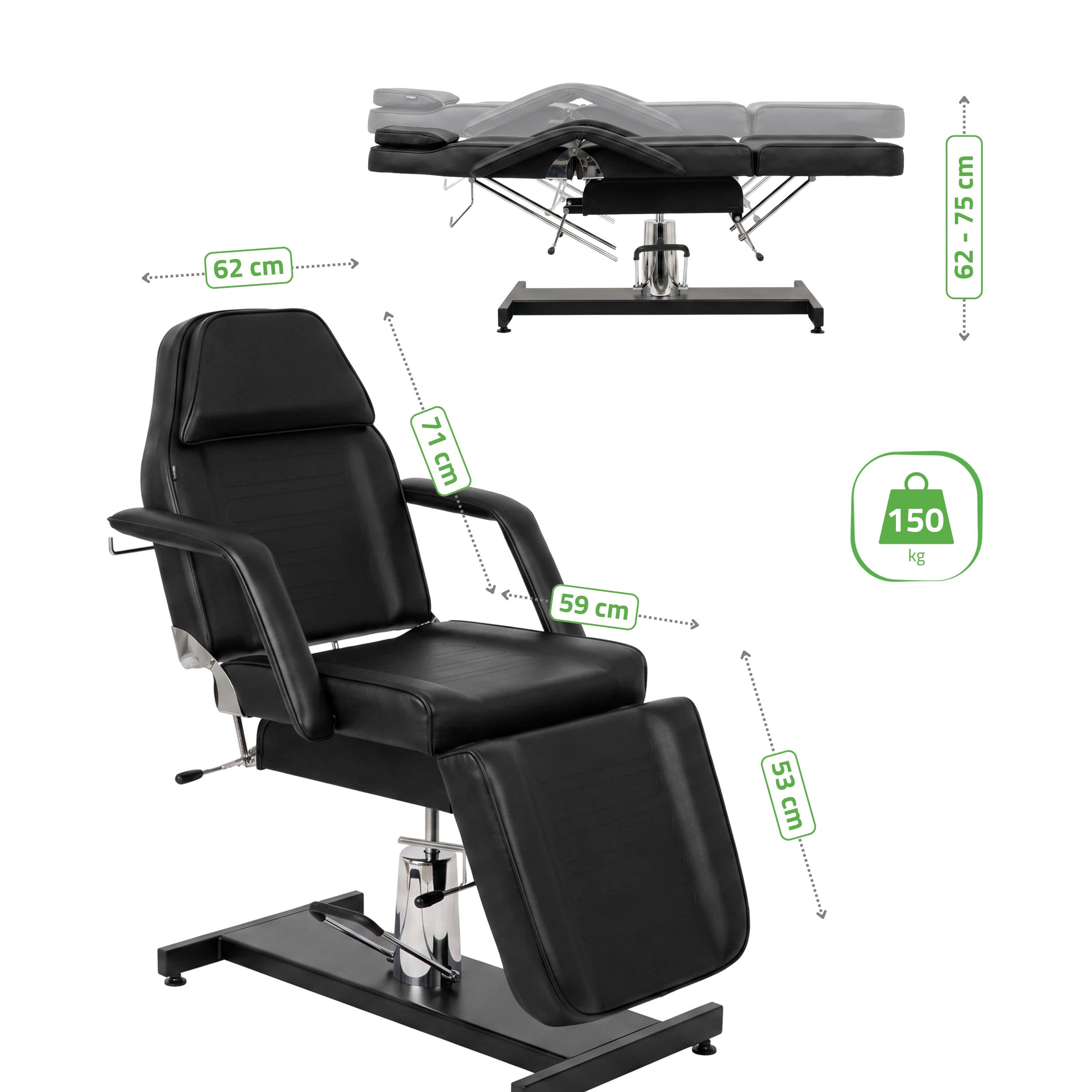 -9-Alora Black Hydraulic Beauty Chair | Habys-9