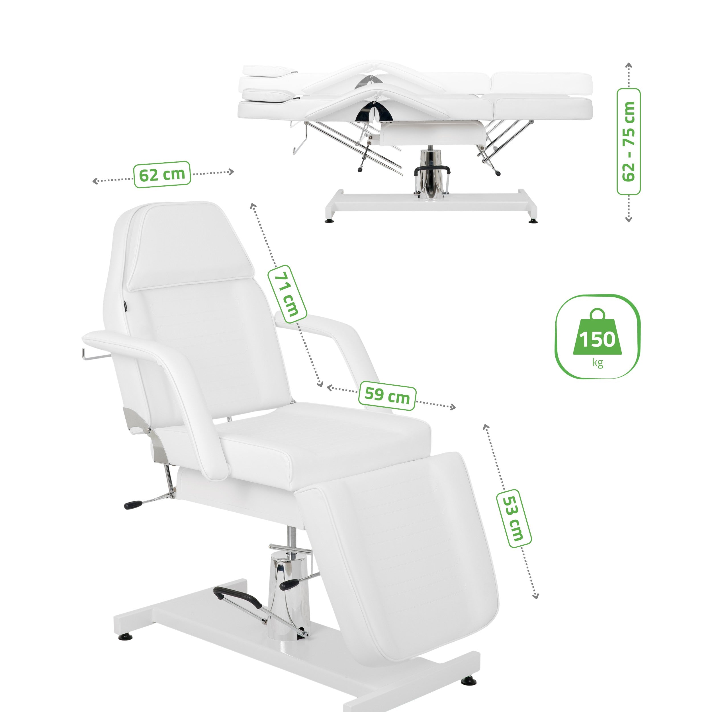 -9-Alora White Hydraulic Beauty Chair | Habys-9