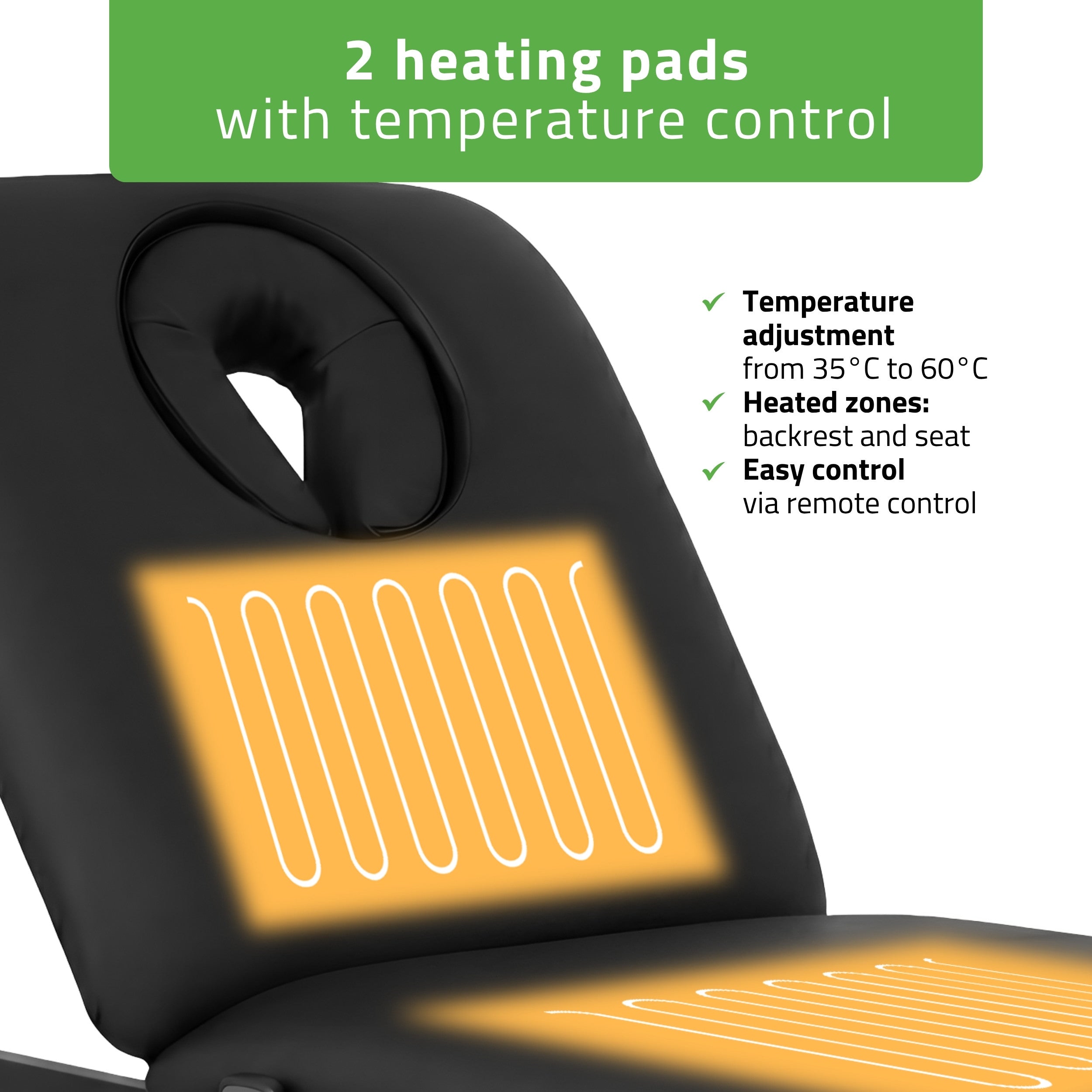 -1-Camilla ERGO 2 electric heated beauty bed for massage and SPA treatments Satin Comfort k715 black-1