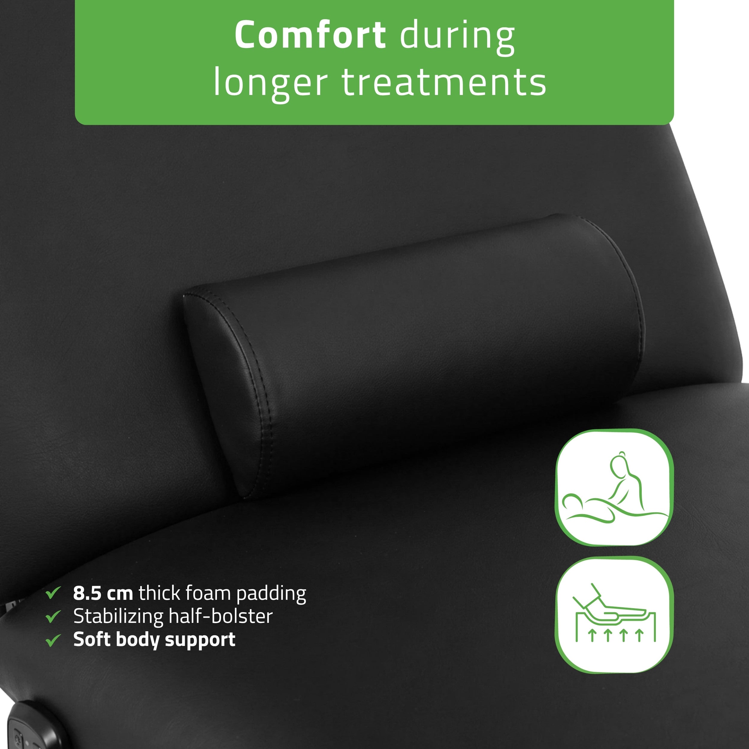 -7-Camilla ERGO 2 electric heated beauty bed for massage and SPA treatments Satin Comfort k715 black-7