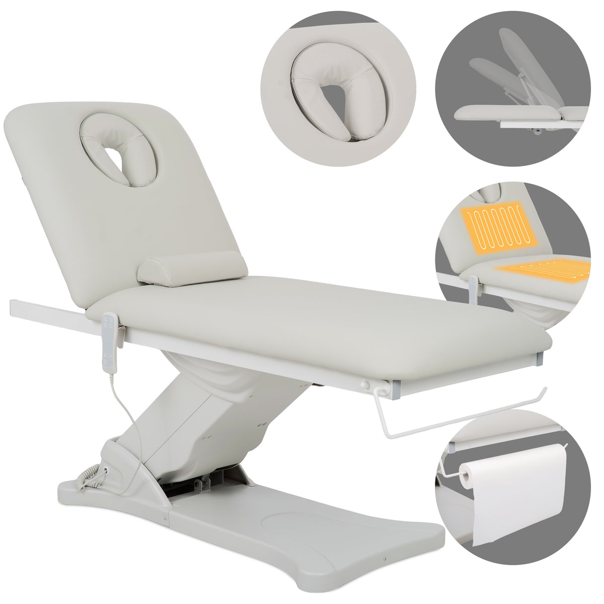 --Camilla ERGO 2 electric heated beauty bed for massage and SPA treatments Satin Comfort k722 grey-