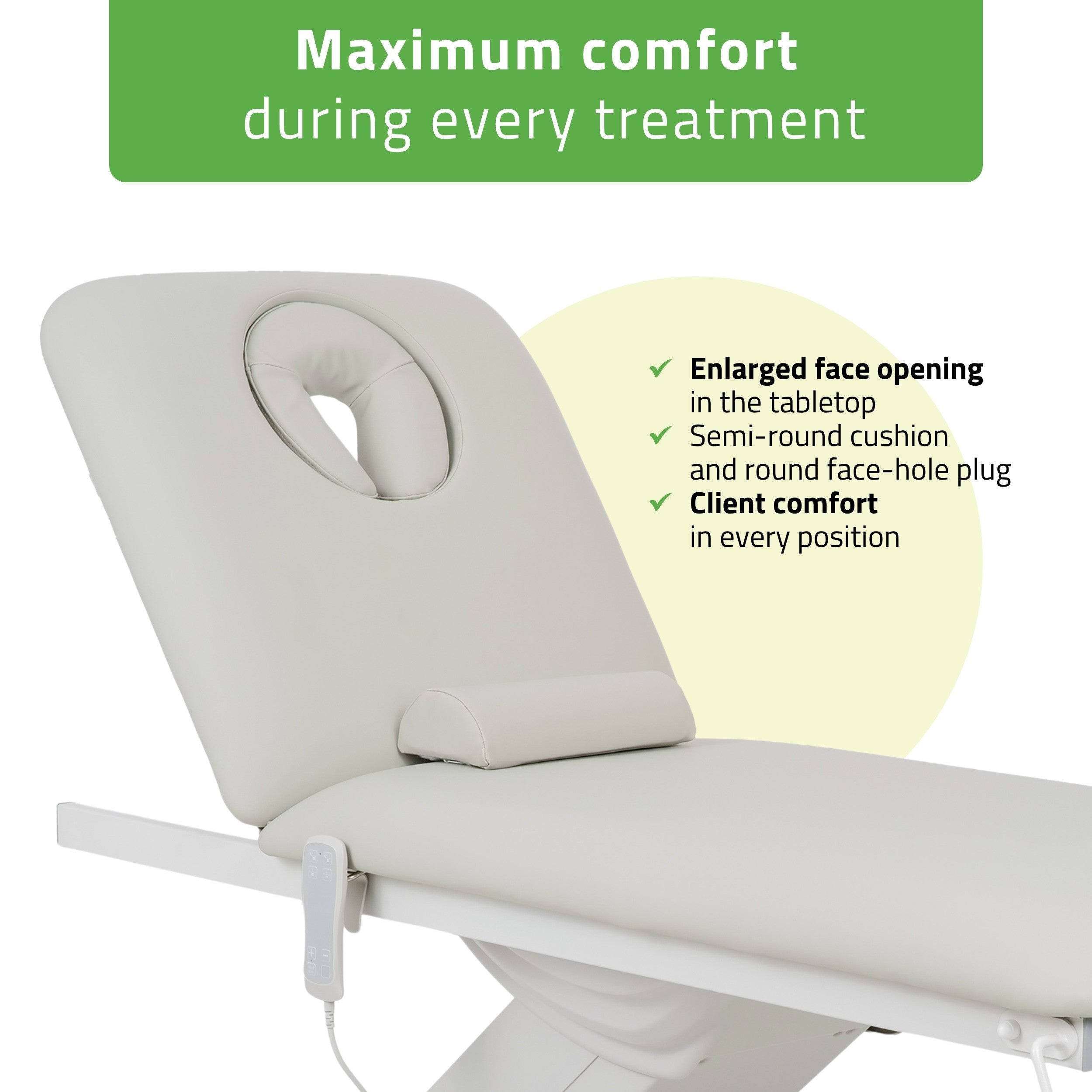 -4-Camilla ERGO 2 electric heated beauty bed for massage and SPA treatments Satin Comfort k722 grey-4