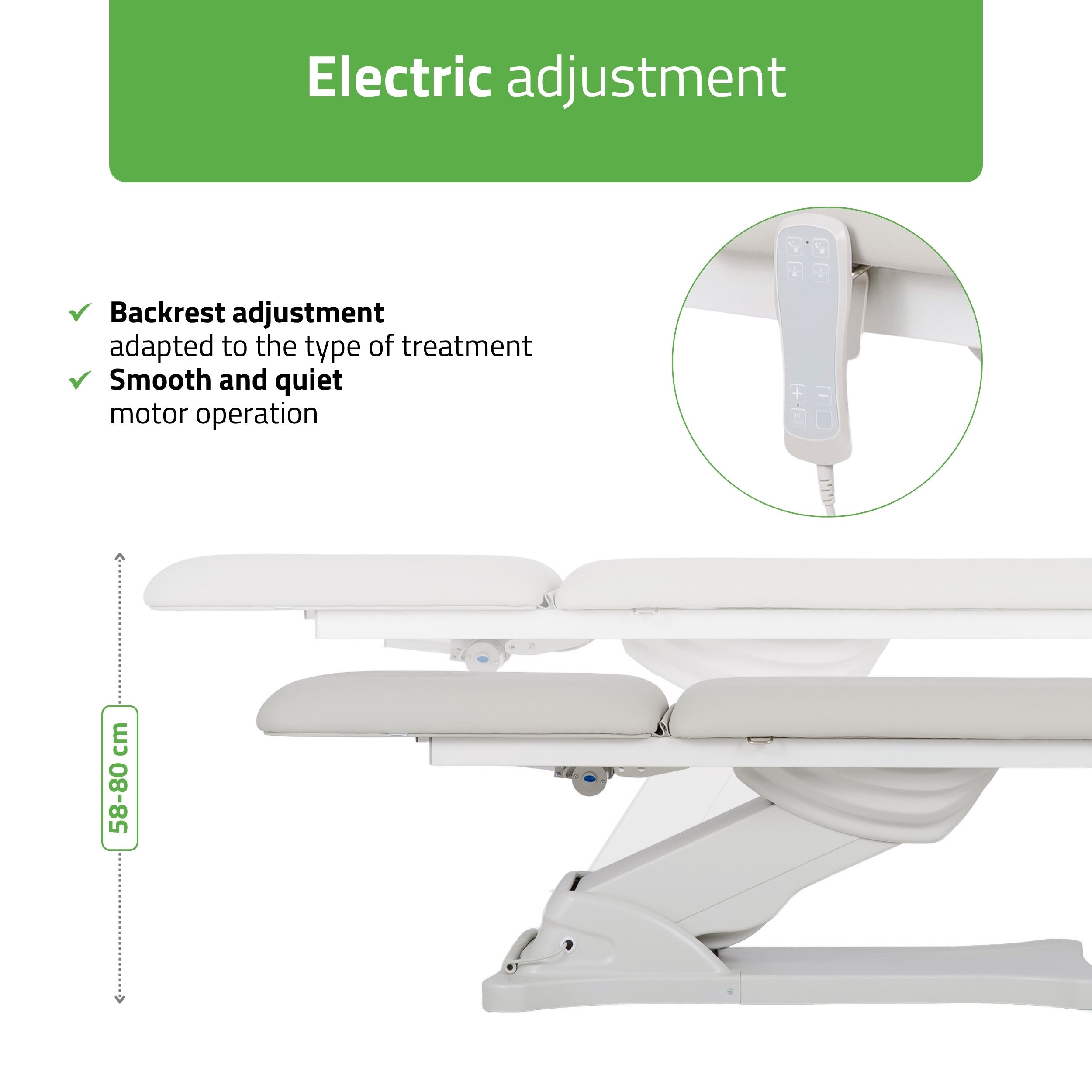 -5-Camilla ERGO 2 electric heated beauty bed for massage and SPA treatments Satin Comfort k722 grey-5