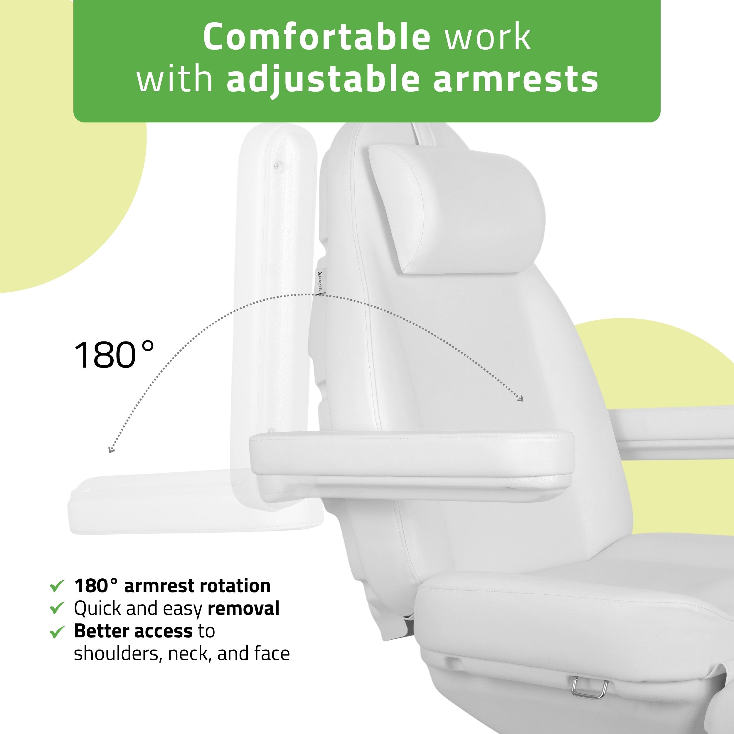 -9-Cosmetic treatment chair, electric Elara PRO 4, white-9