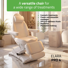 -1-Cosmetic treatment chair, electric Elara PRO 4, white-1