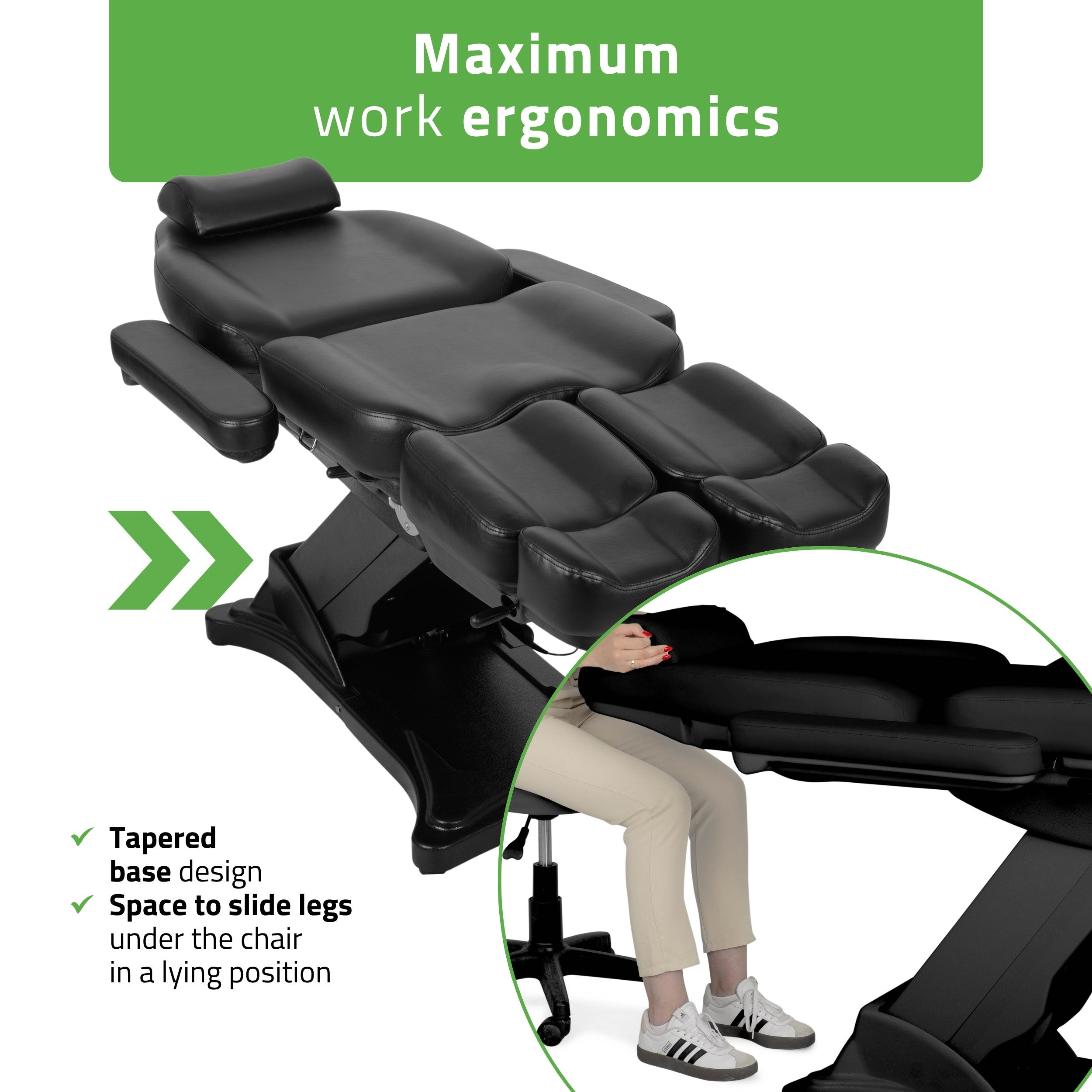 -5-Cosmetic treatment chair, electric Elara PRO 6P, black-5