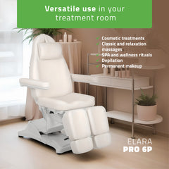 -1-Cosmetic treatment chair, electric Elara PRO 6P, white-1