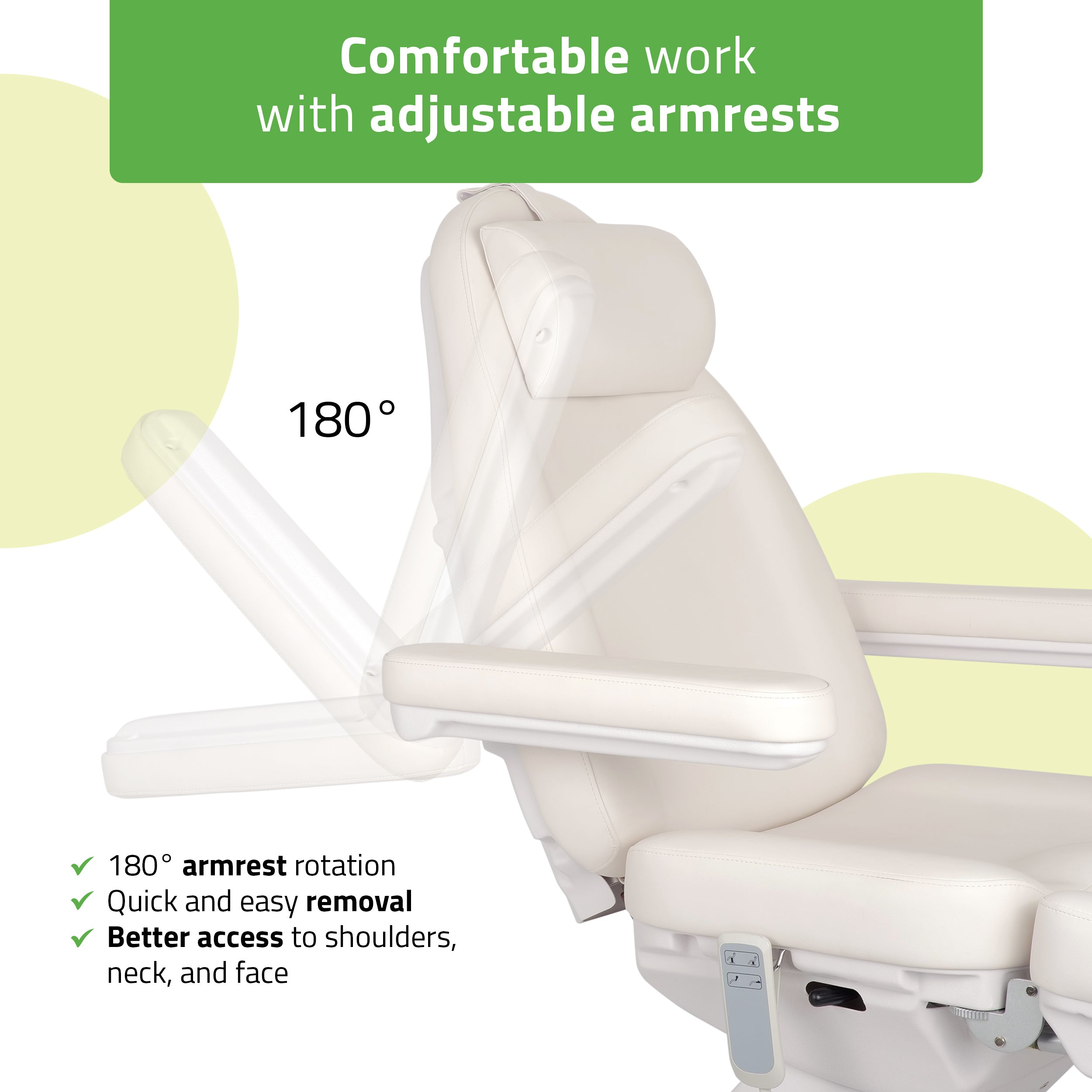 -6-Cosmetic treatment chair, electric Elara PRO 6P, white-6