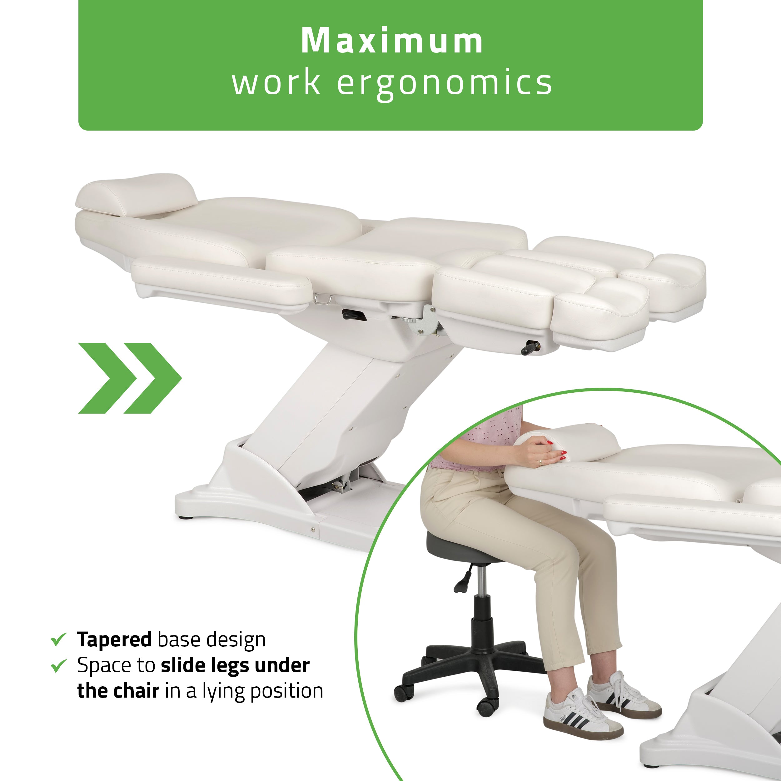 -9-Cosmetic treatment chair, electric Elara PRO 6P, white-9