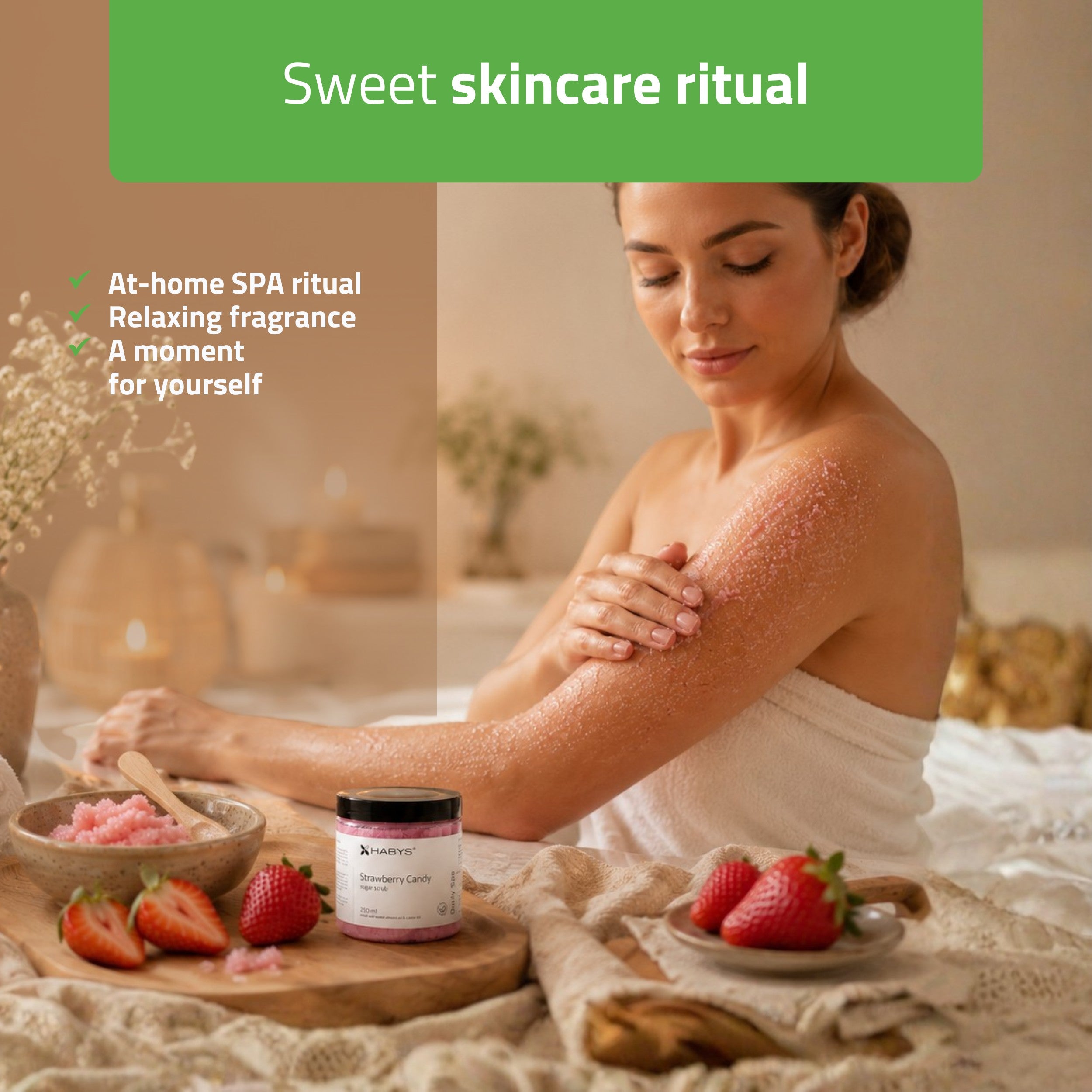 -1-Daily Spa Strawberry Candy Sugar Scrub HABYS 250 ml-1