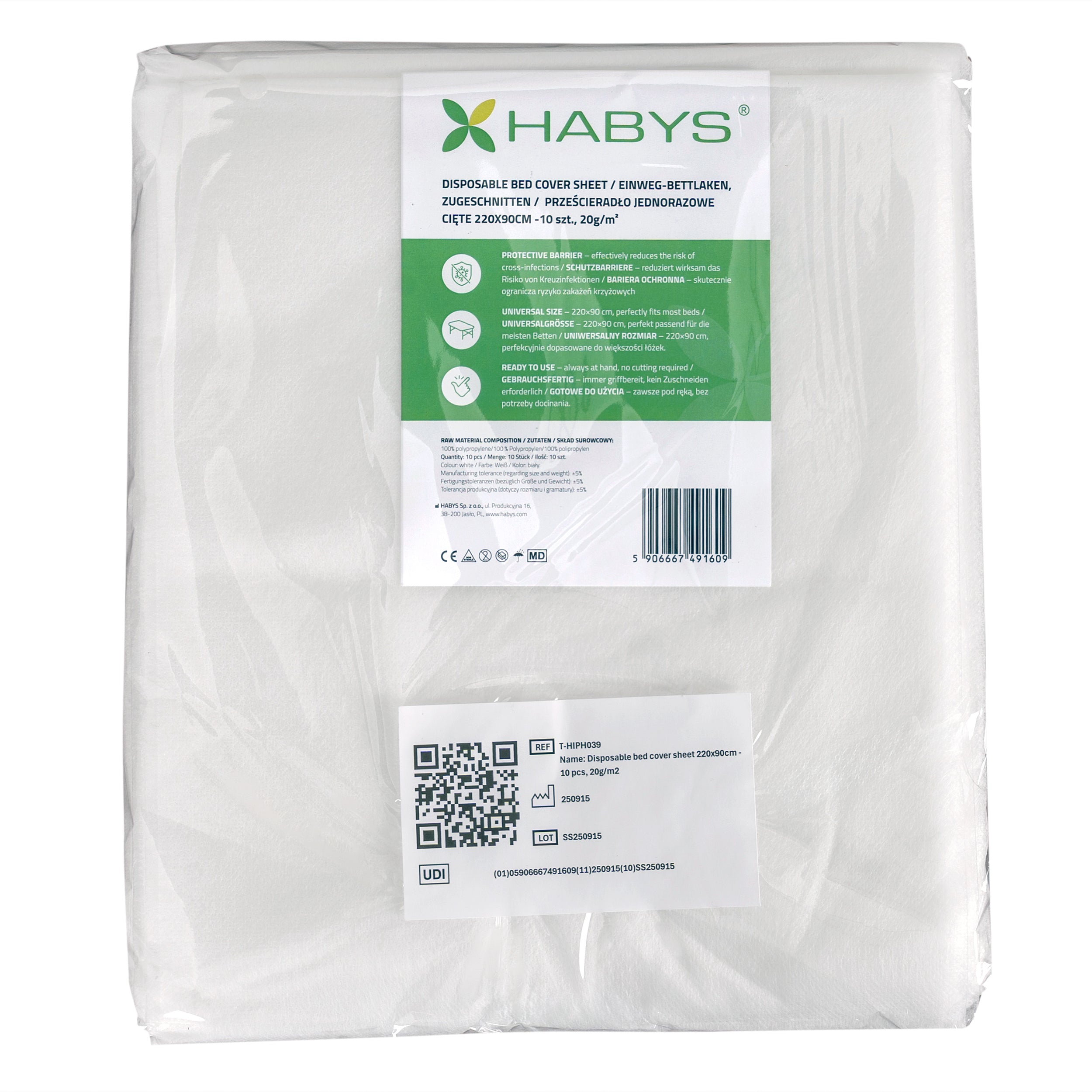 -1-Disposable non-woven sheet 220 × 90 cm – 10 pcs, 20g/m2-1