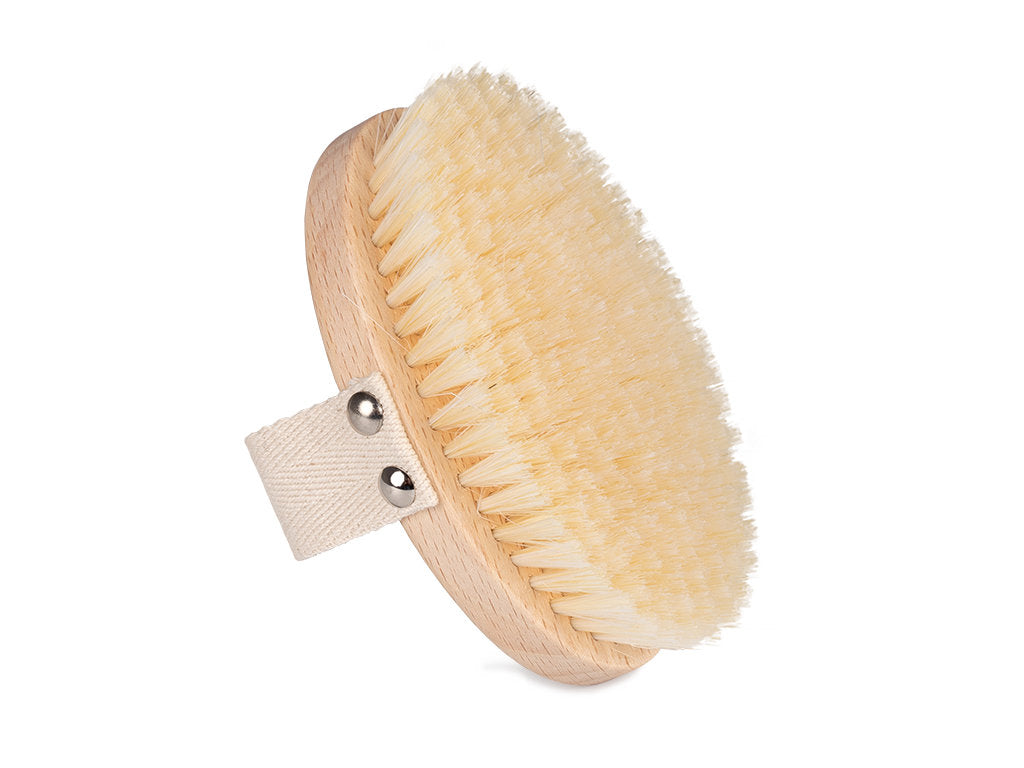 --Dry massage brush - 100% bleached bristles, HABYS-