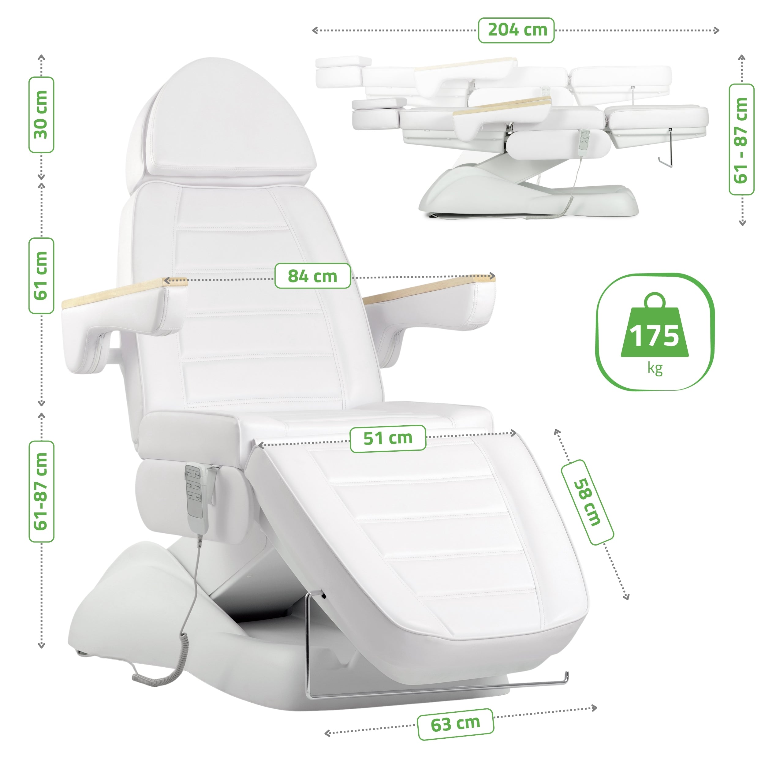 -10-Electric beauty chair Leo PRO 4 Comfy Base k501 white-10