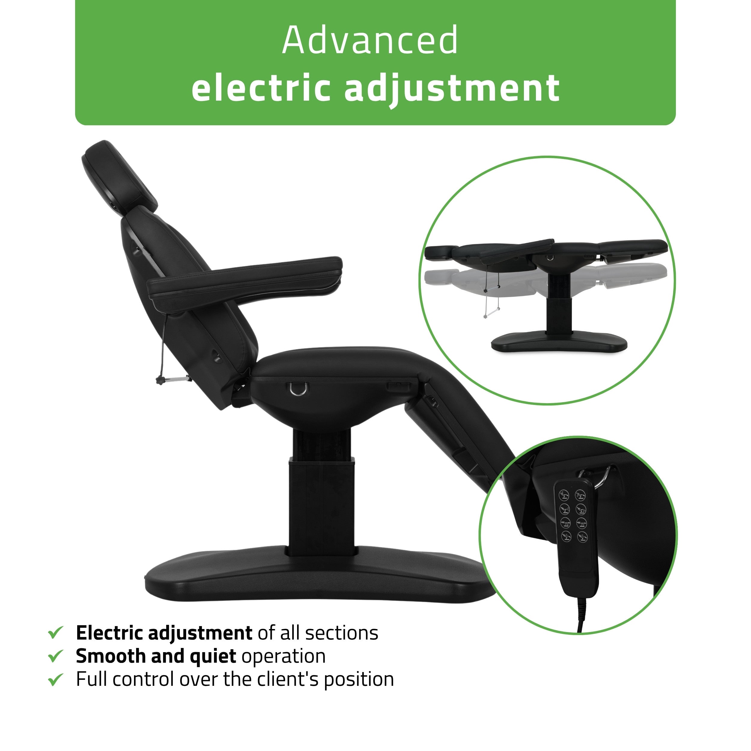 -1-Electric beauty chair Ravia PRO 3 Black | Habys-1