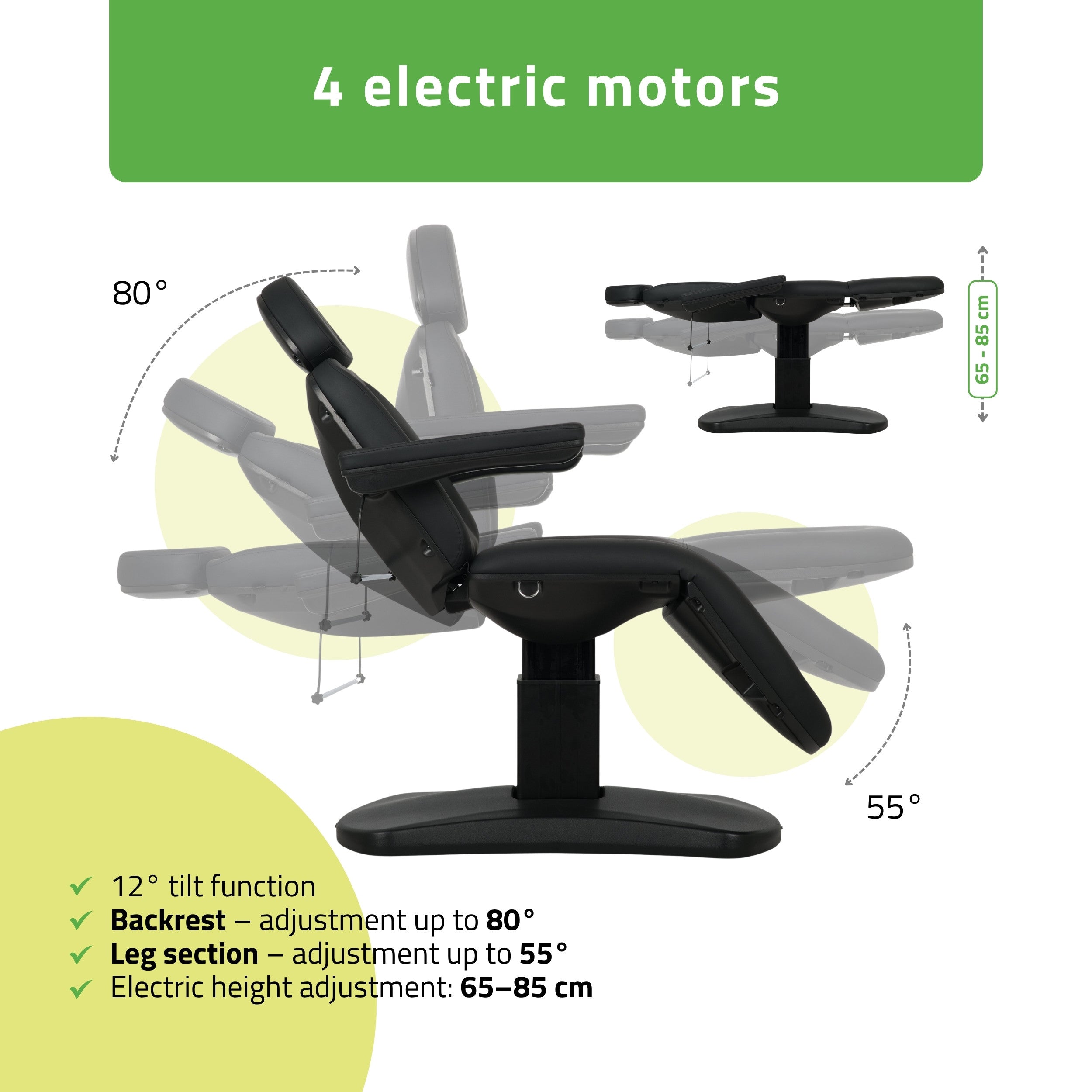 -4-Electric beauty chair Ravia PRO 3 Black | Habys-4