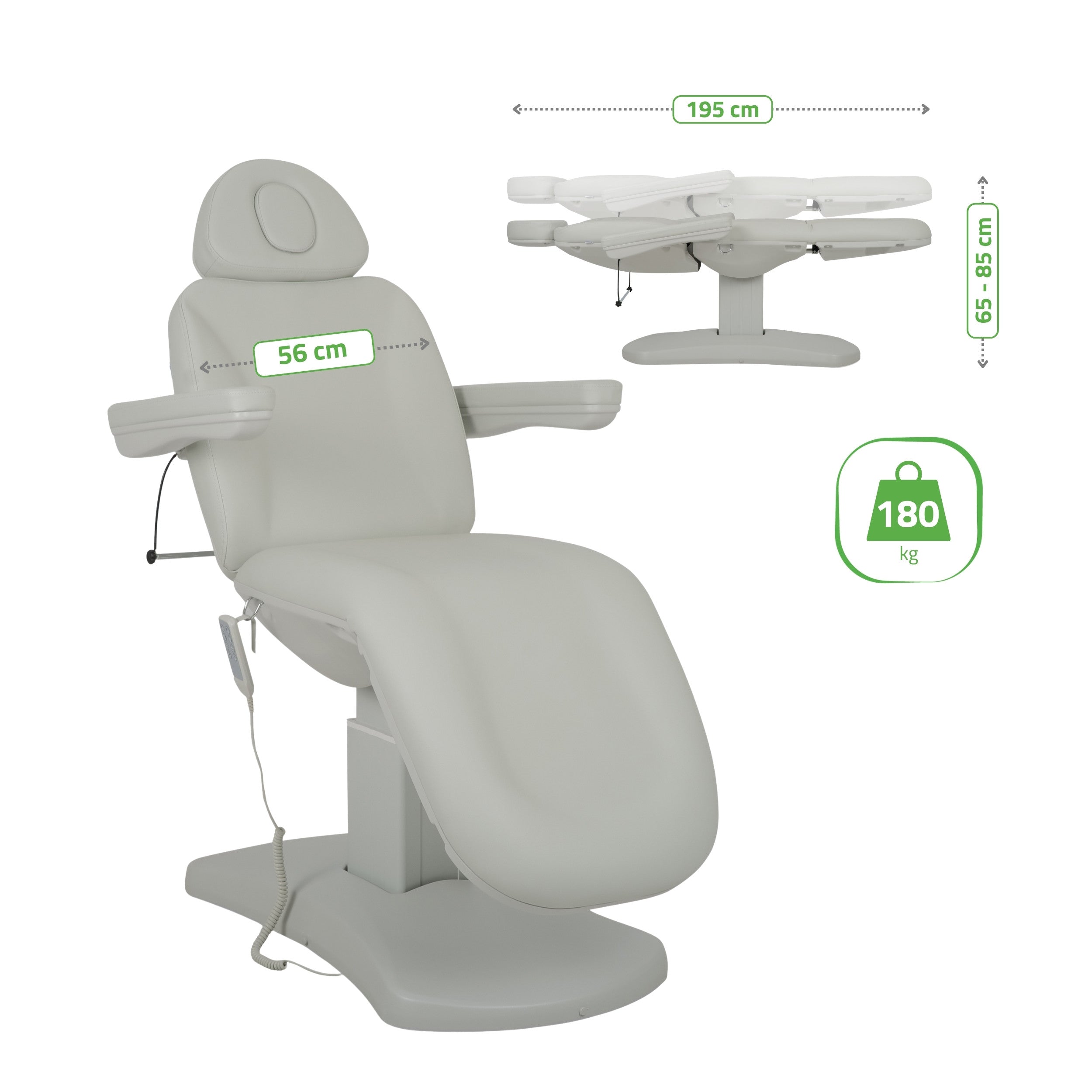 -9-Electric beauty chair Ravia PRO 3 Grey | Habys-9