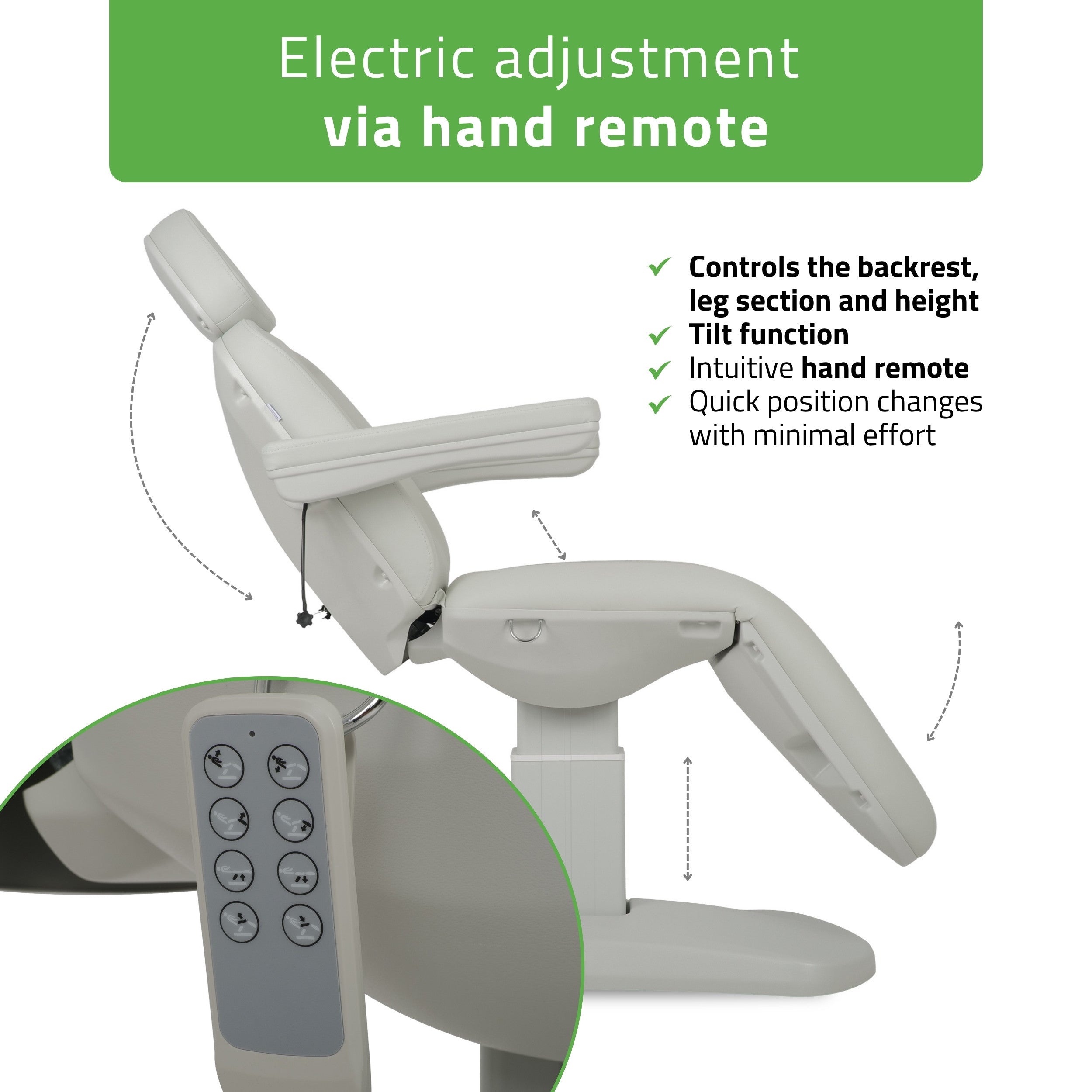 -5-Electric beauty chair Ravia PRO 3 Grey | Habys-5