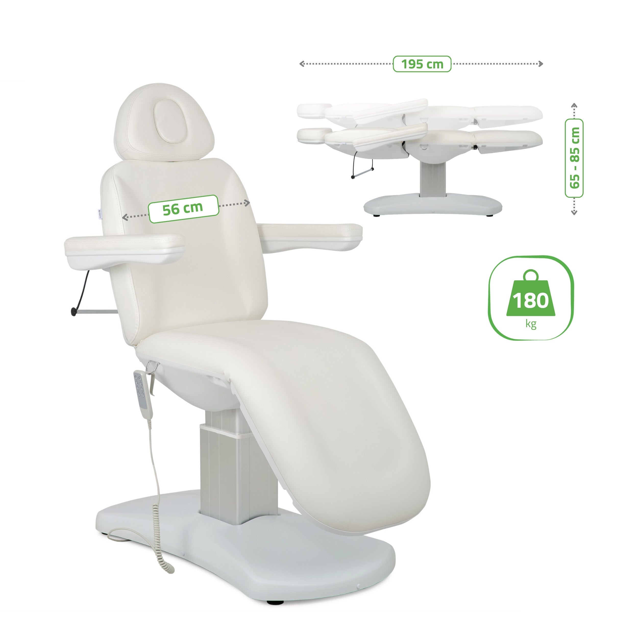 -9-Electric beauty chair Ravia PRO 3 White | Habys-9