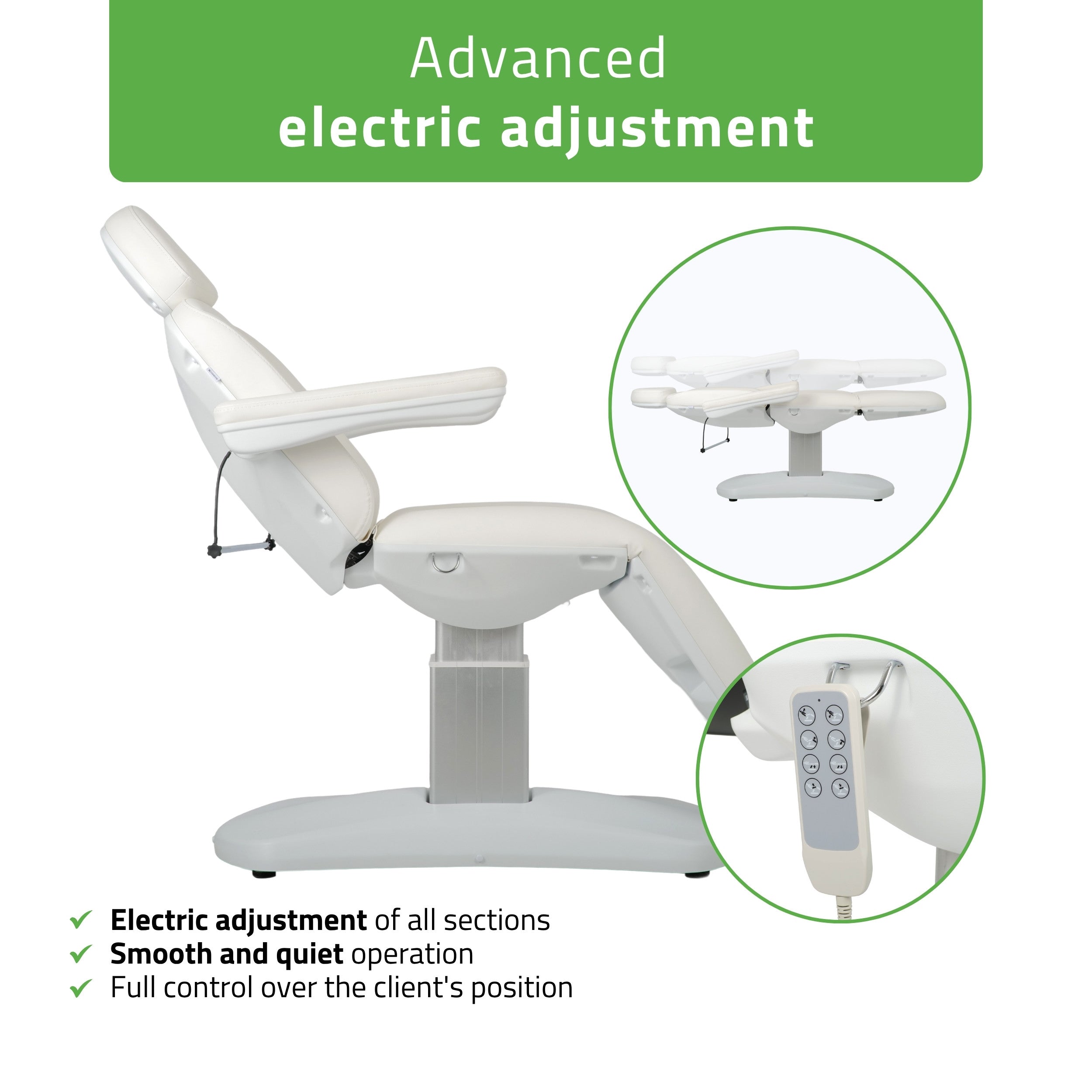 -1-Electric beauty chair Ravia PRO 3 White | Habys-1