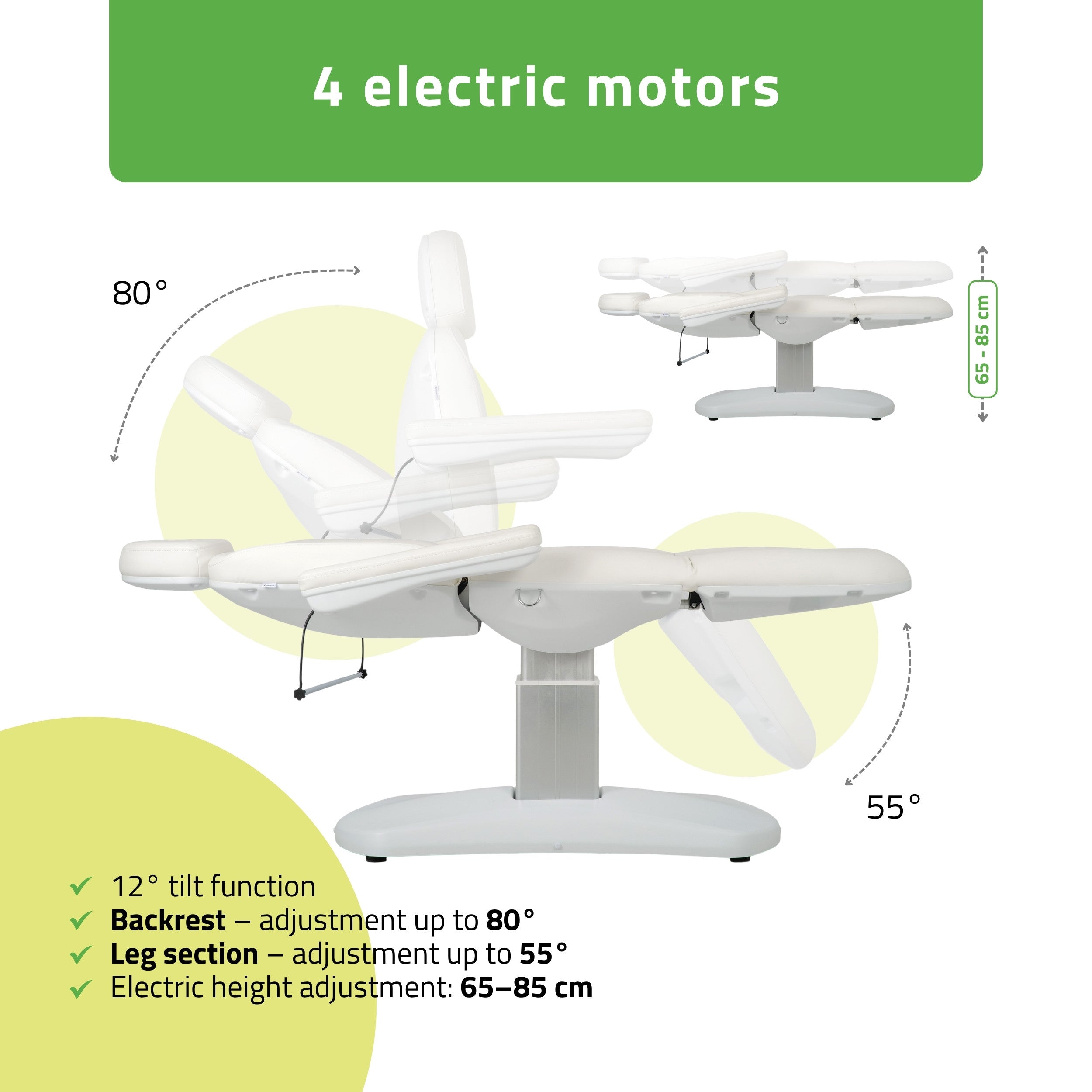 -4-Electric beauty chair Ravia PRO 3 White | Habys-4