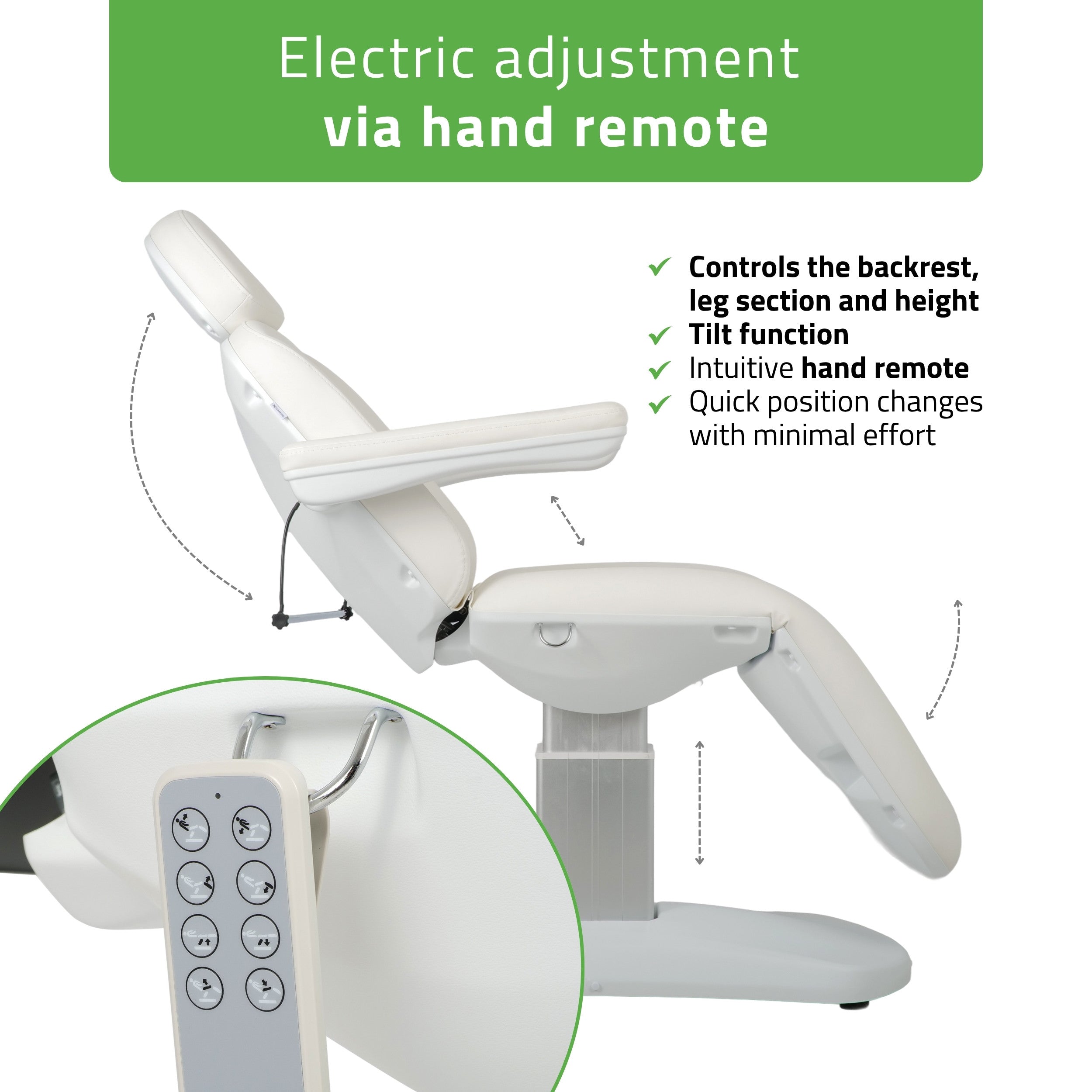 -5-Electric beauty chair Ravia PRO 3 White | Habys-5