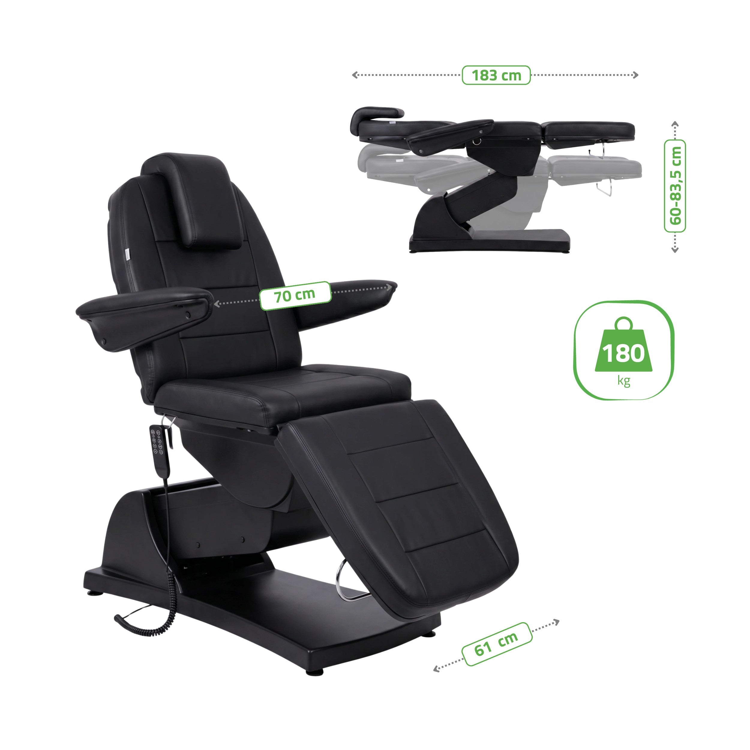 -8-Electric beauty chair Velora PRO 4 Touch Core k315 black-8