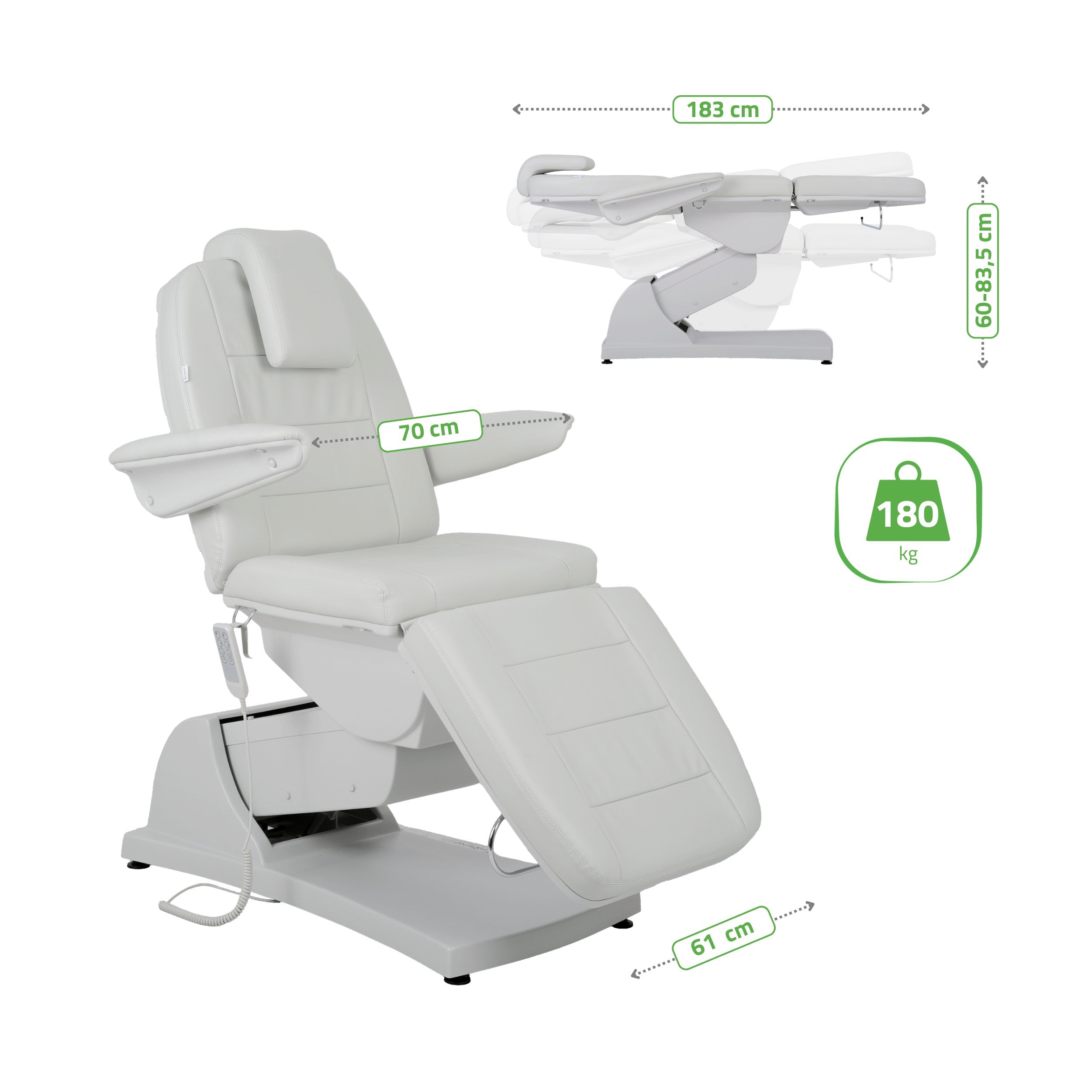 -8-Electric beauty chair Velora PRO 4 Touch Core k329 grey-8