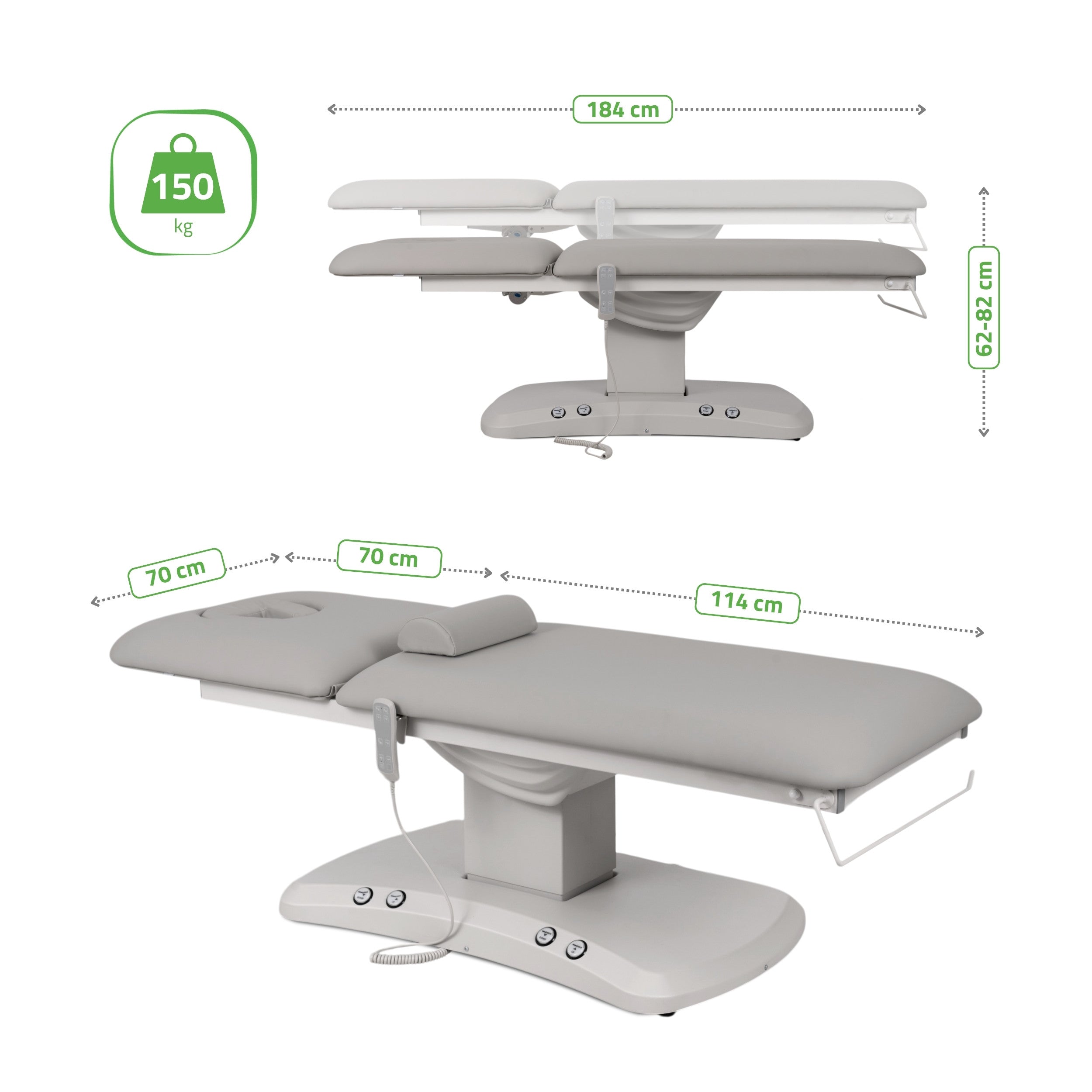 -9-Electric treatment table Estella ERGO 2, Grey – 2 Motors-9
