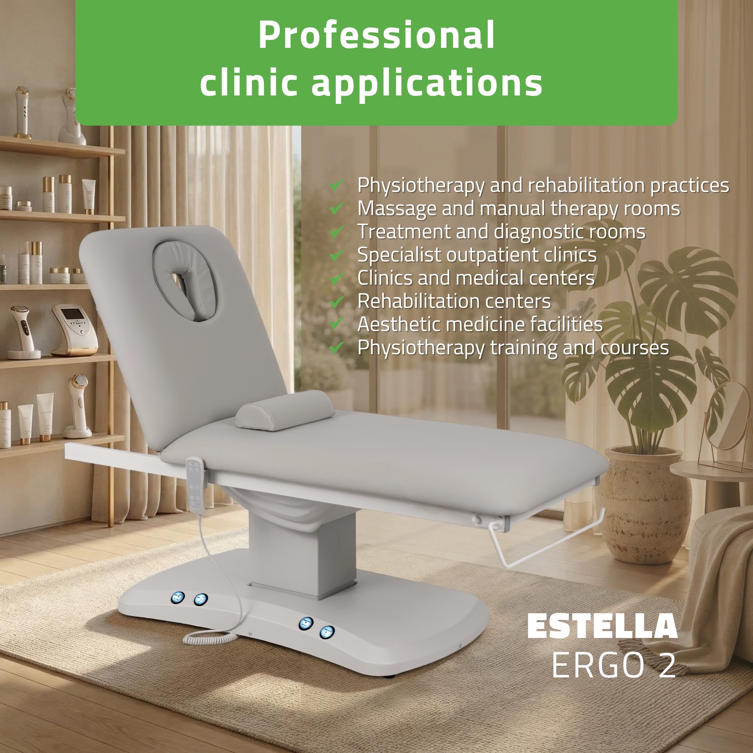 -1-Electric treatment table Estella ERGO 2, Grey – 2 Motors-1