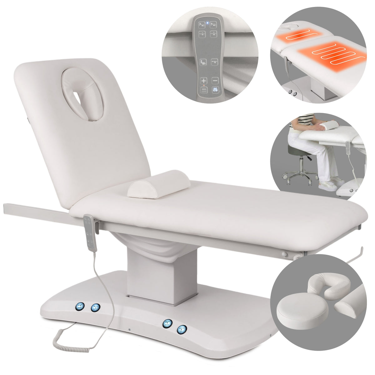 --Electric treatment table Estella ERGO 2, k701 white – 2 motors-