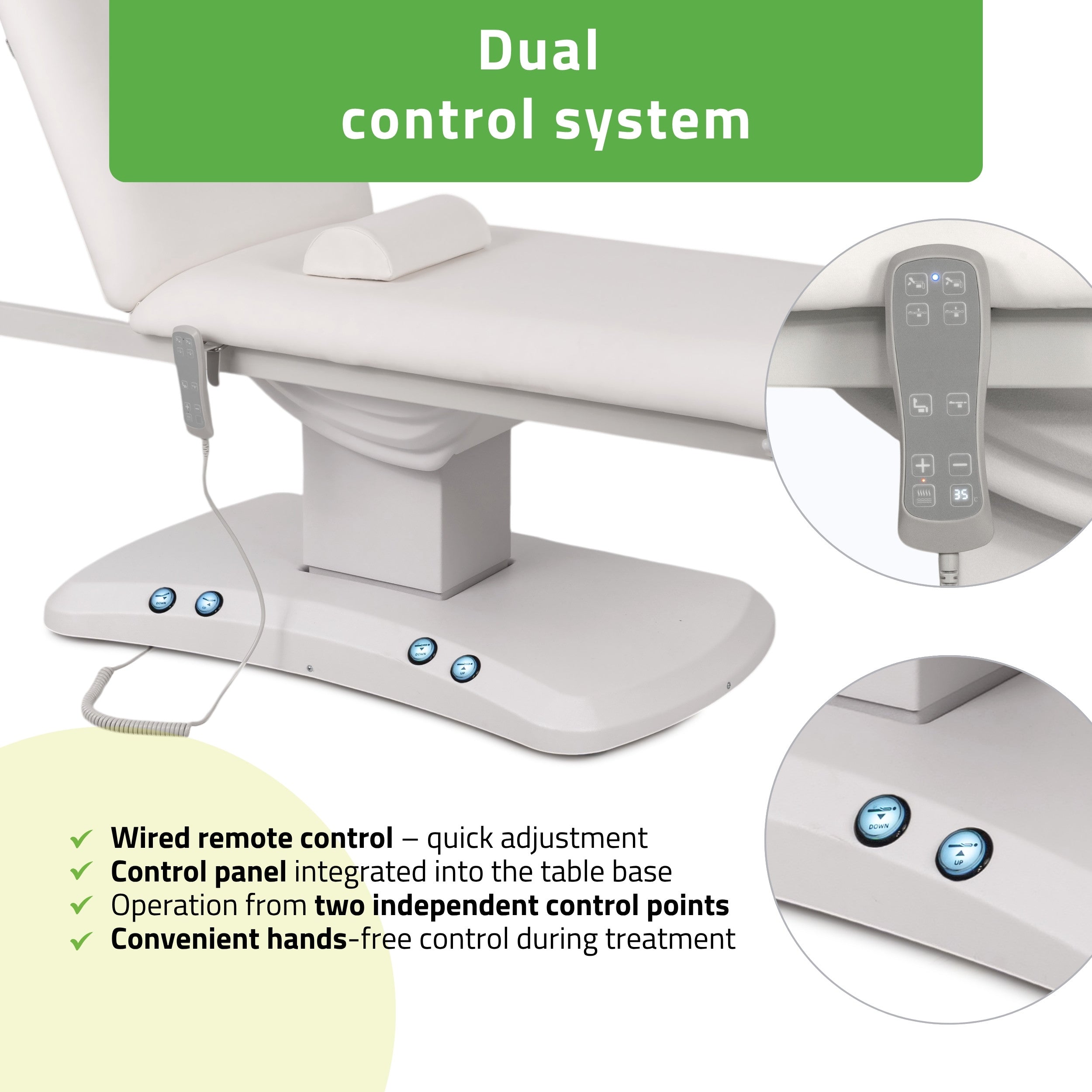 -3-Electric treatment table Estella ERGO 2, k701 white – 2 motors-3