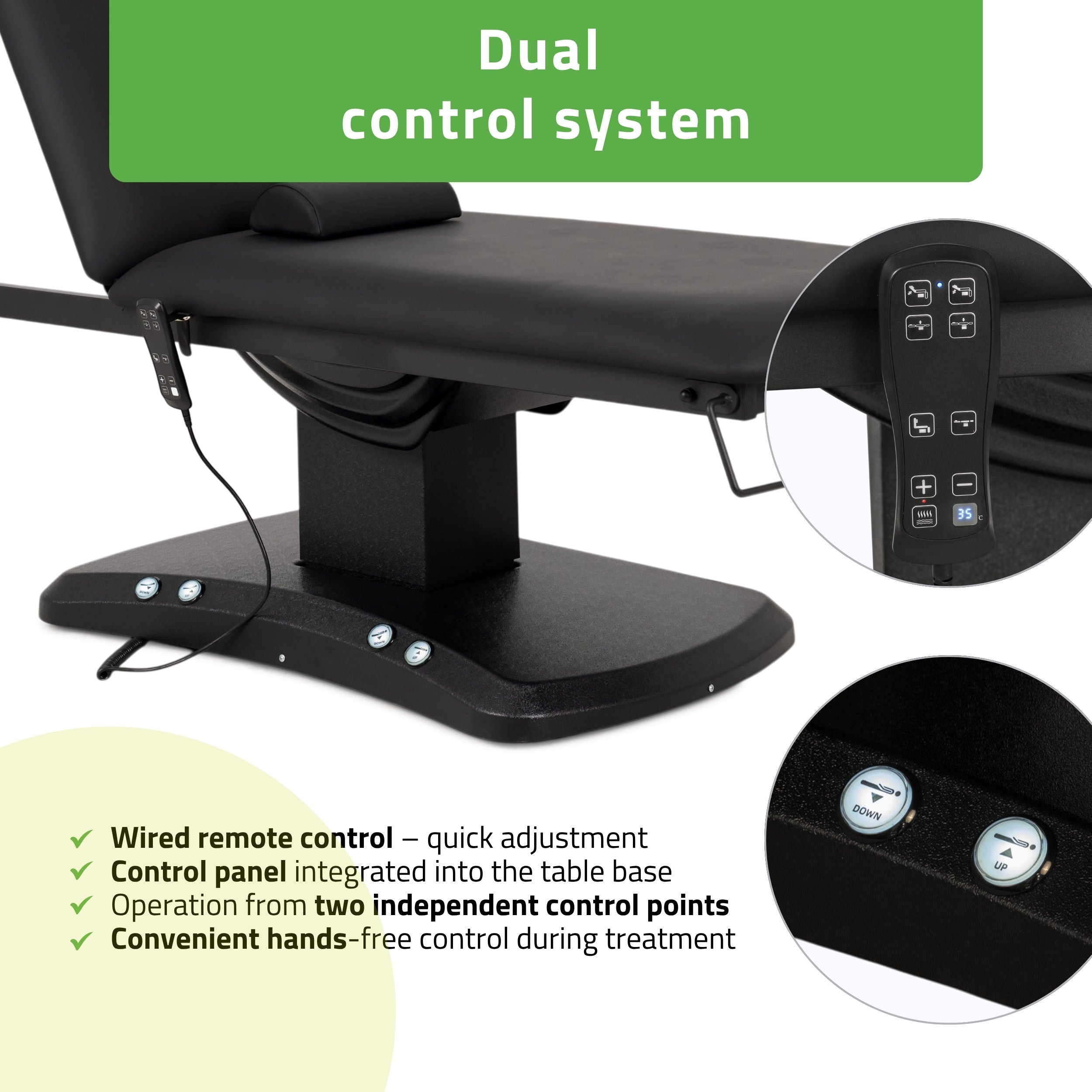 -3-Electric treatment table Estella ERGO 2, k715 black – 2 motors-3