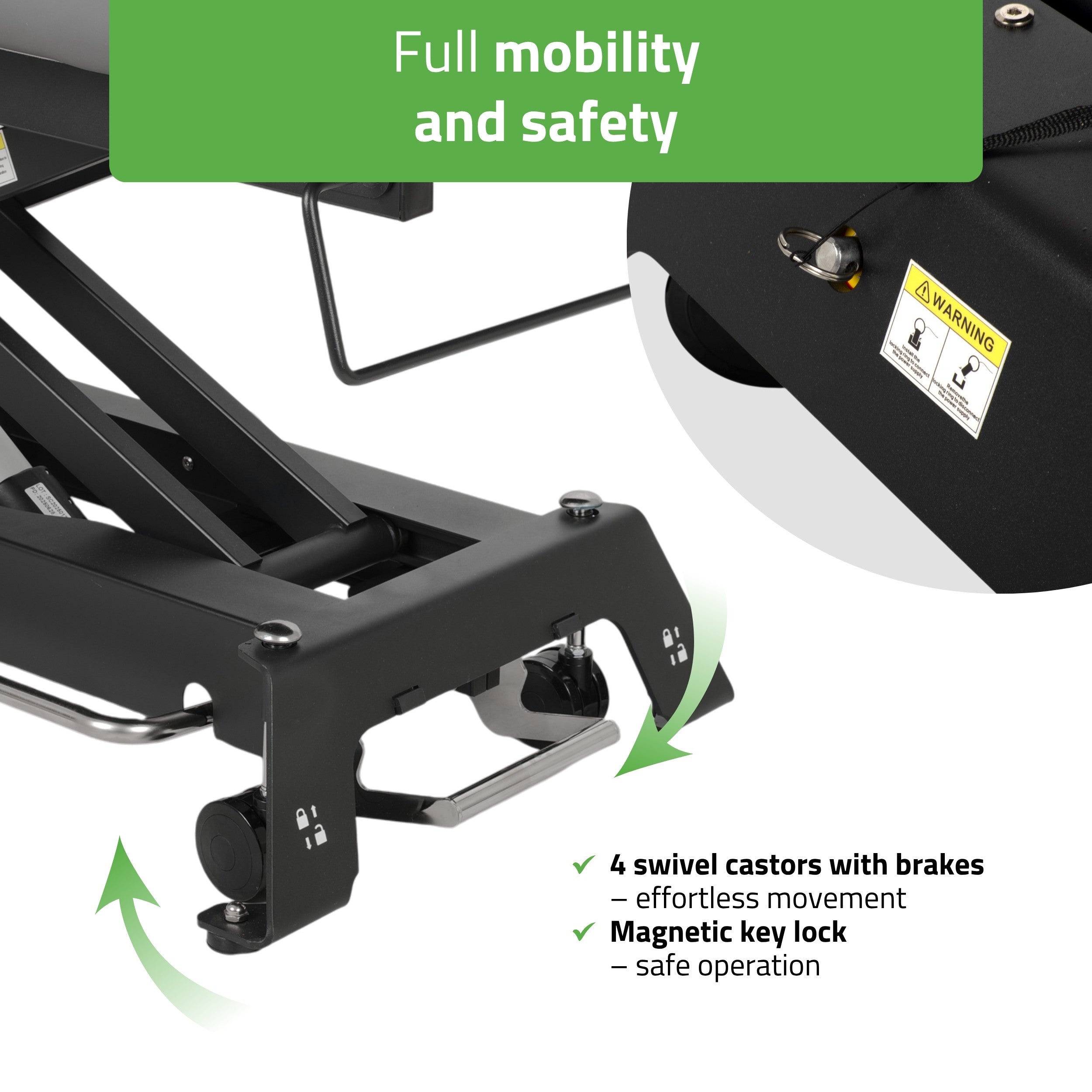 -5-Evero Cross X4 ERGO therapy table, electric height adjustment, foot control bar, ERGO cushion, Satin Comfort k722 gray-5