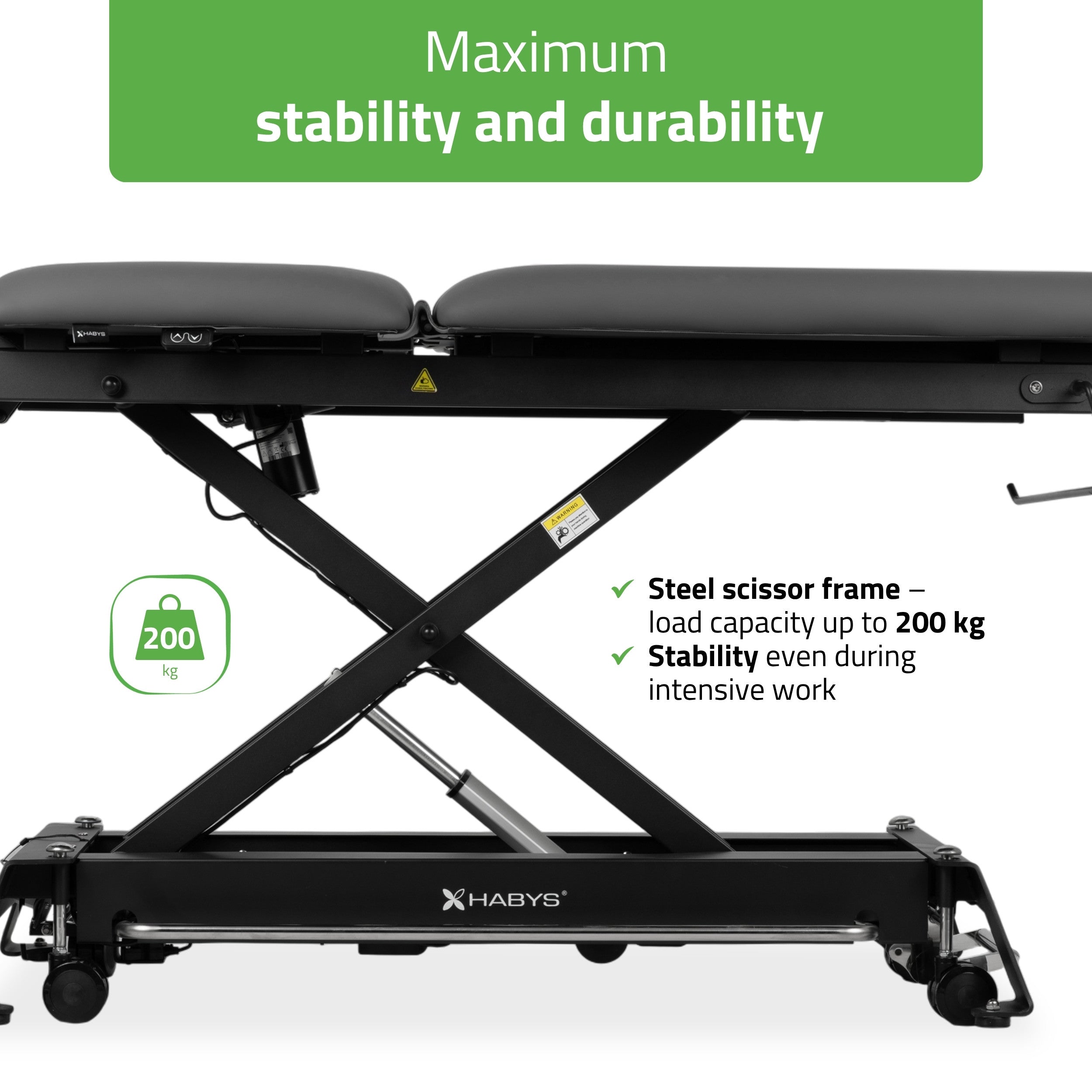 -8-Evero Cross X5 ERGO therapy table, electric height adjustment, foot control bar, ERGO cushion, Satin Comfort k722 gray-8