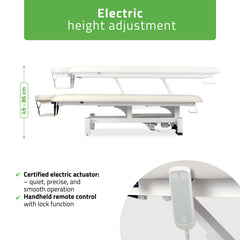 -1-Fortis 1 treatment table, electric adjustment, hand remote control, headrest, arm shelf  k707 ivory-1