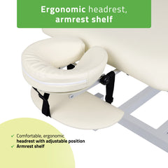-3-Fortis 1 treatment table, electric adjustment, hand remote control, headrest, arm shelf  k707 ivory-3