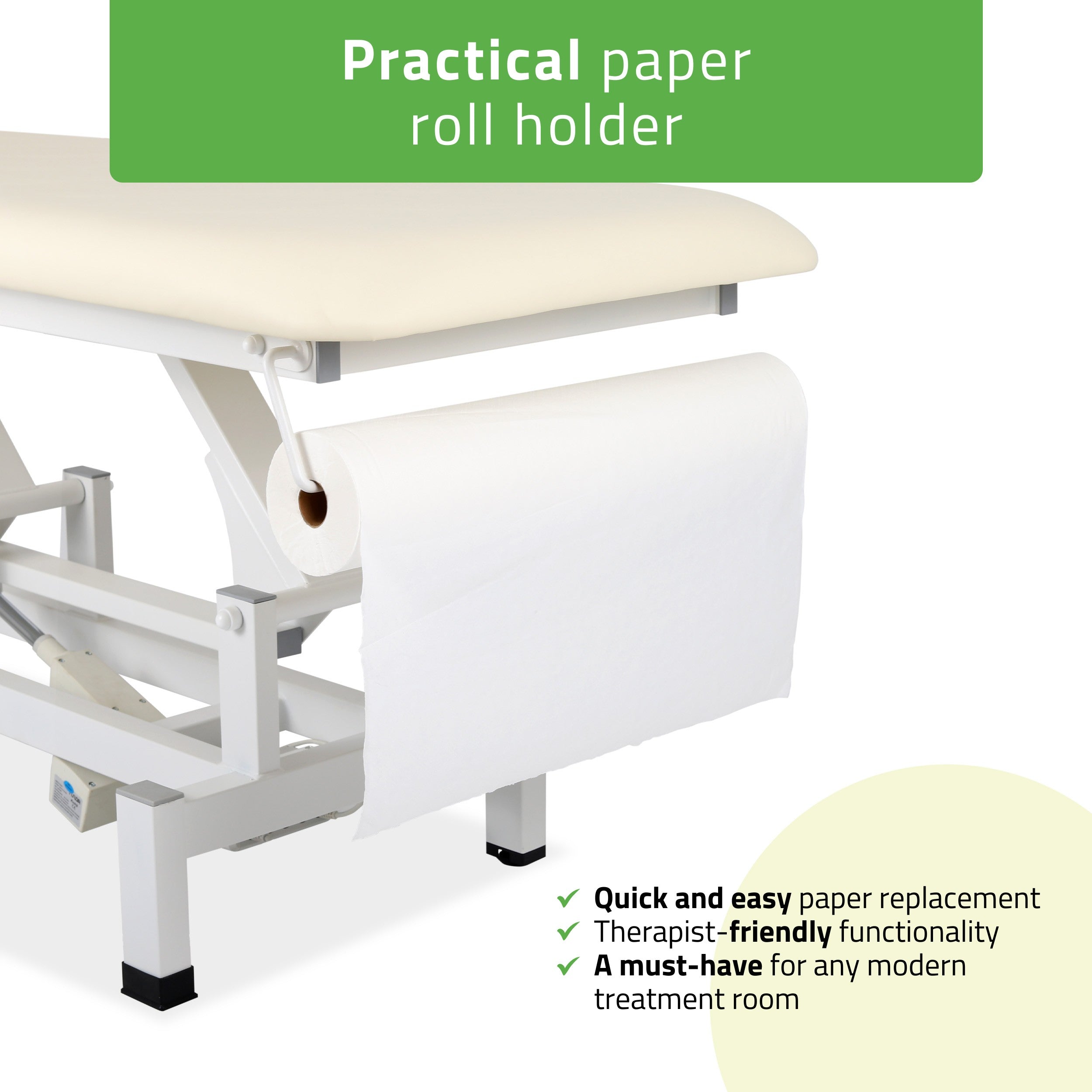 -4-Fortis 1 treatment table, electric adjustment, hand remote control, headrest, arm shelf  k707 ivory-4