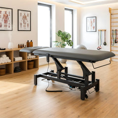 -2-Fortis 2 ERGO treatment table, electric height adjustment with foot control bar, ERGO cushion, k722 gray-2