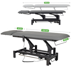 -1-Fortis 2 ERGO treatment table, electric height adjustment with foot control bar, ERGO cushion, k722 gray-1